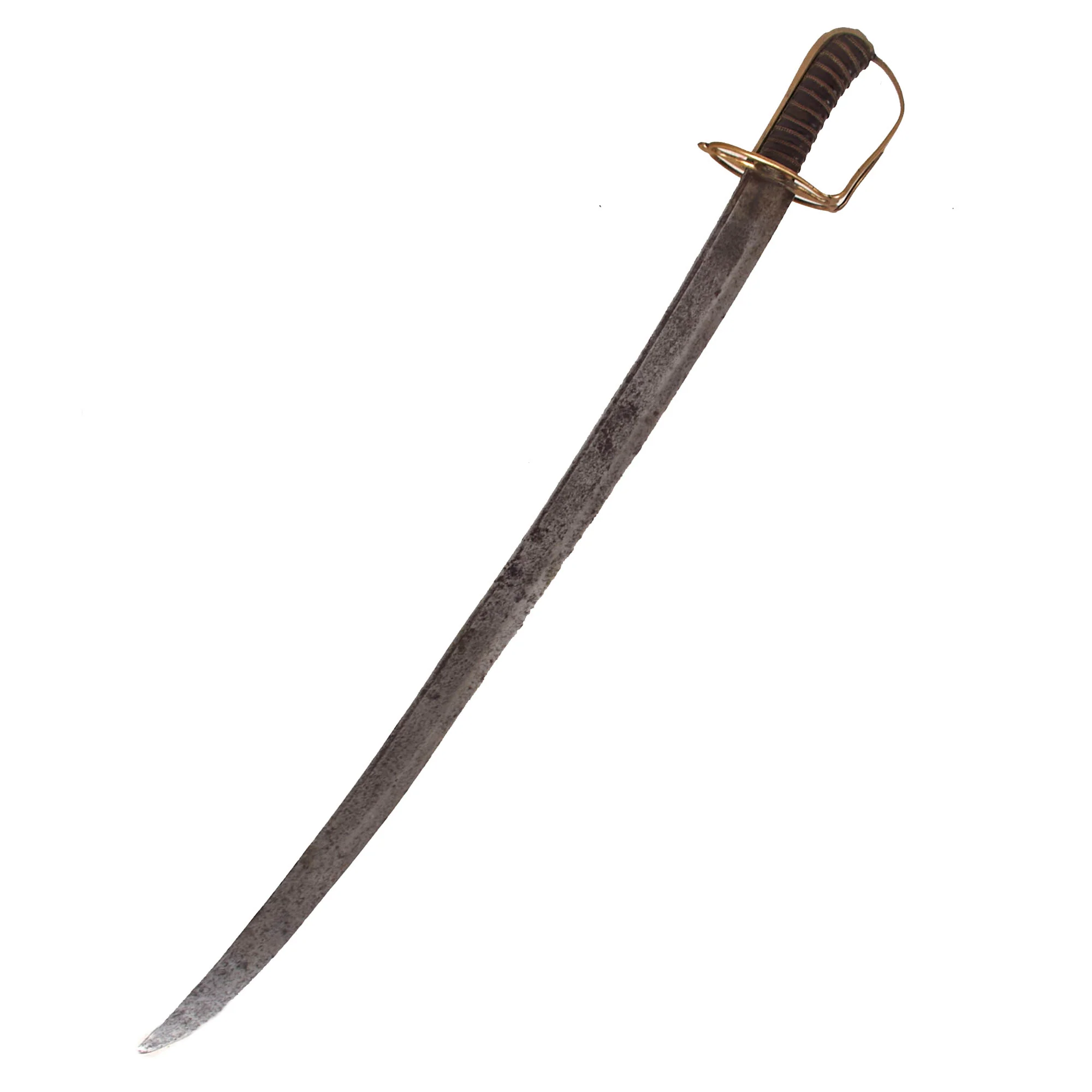 Original American Revolutionary War Continental Stirrup Hilt Mounted Dragoon Saber with Wire-Wrapped Leather Grip - Image 2