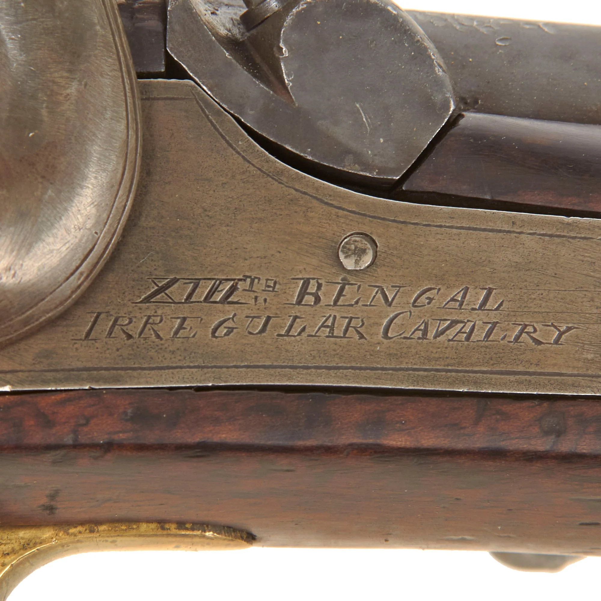 Original British East India Company 13th Irregular Cavalry Percussion Saddle Ring Carbine with Leather Grip Wrap - Image 4