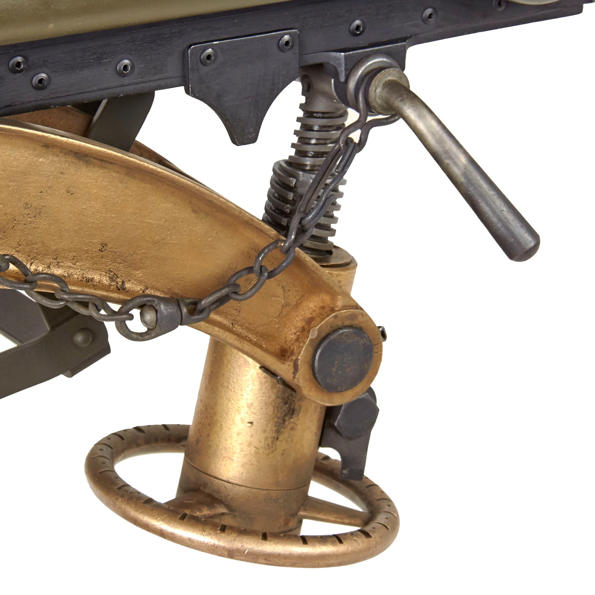 Original British WWI Vickers 9mm Turkish Contract Fluted Display Medium Machine Gun Serial C11700 with 1940 Dated Tripod, Ammo Box, and Carrier - Image 20