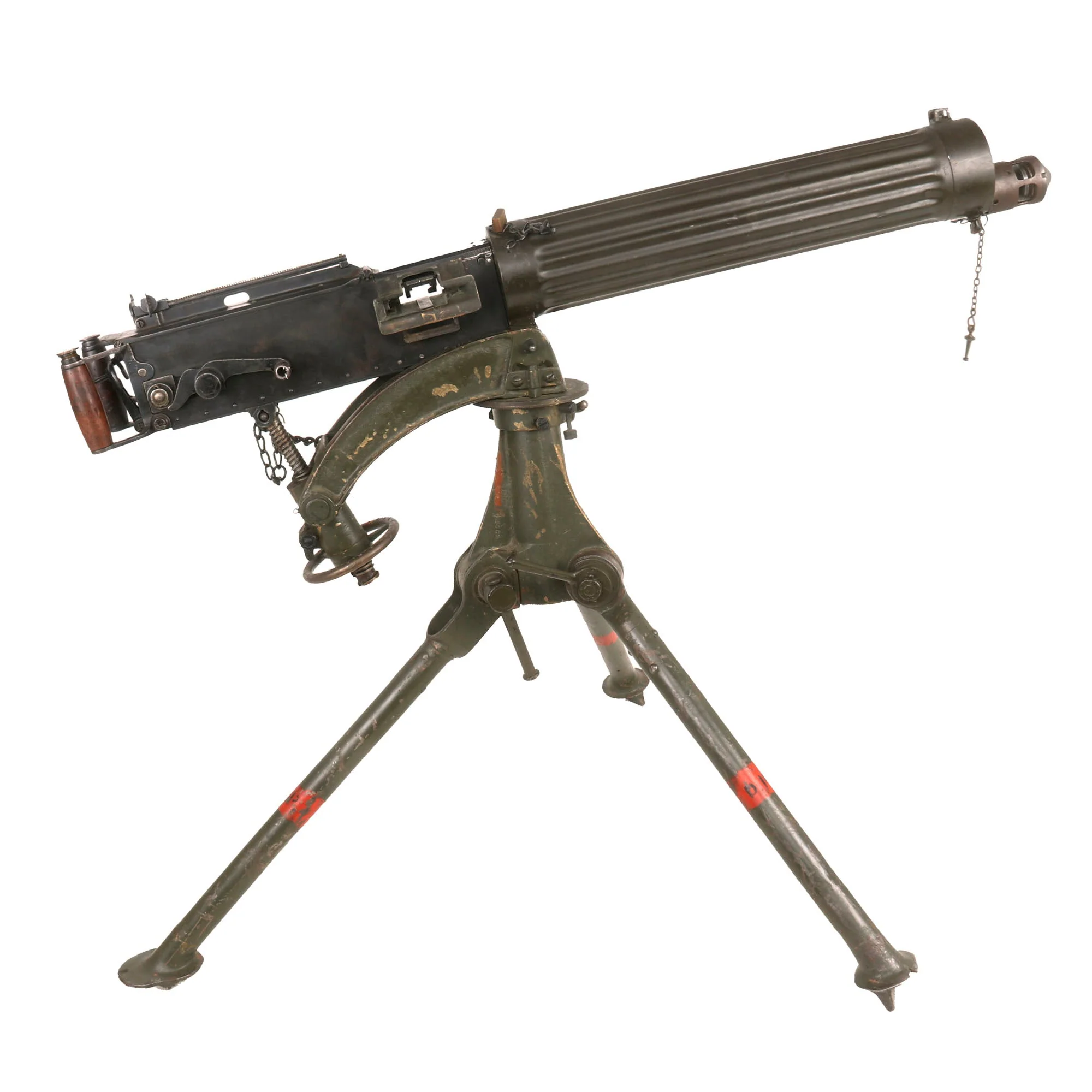 Original British WWI Vickers Fluted Display Medium Machine Gun Serial B2364 with Tripod - Image 3