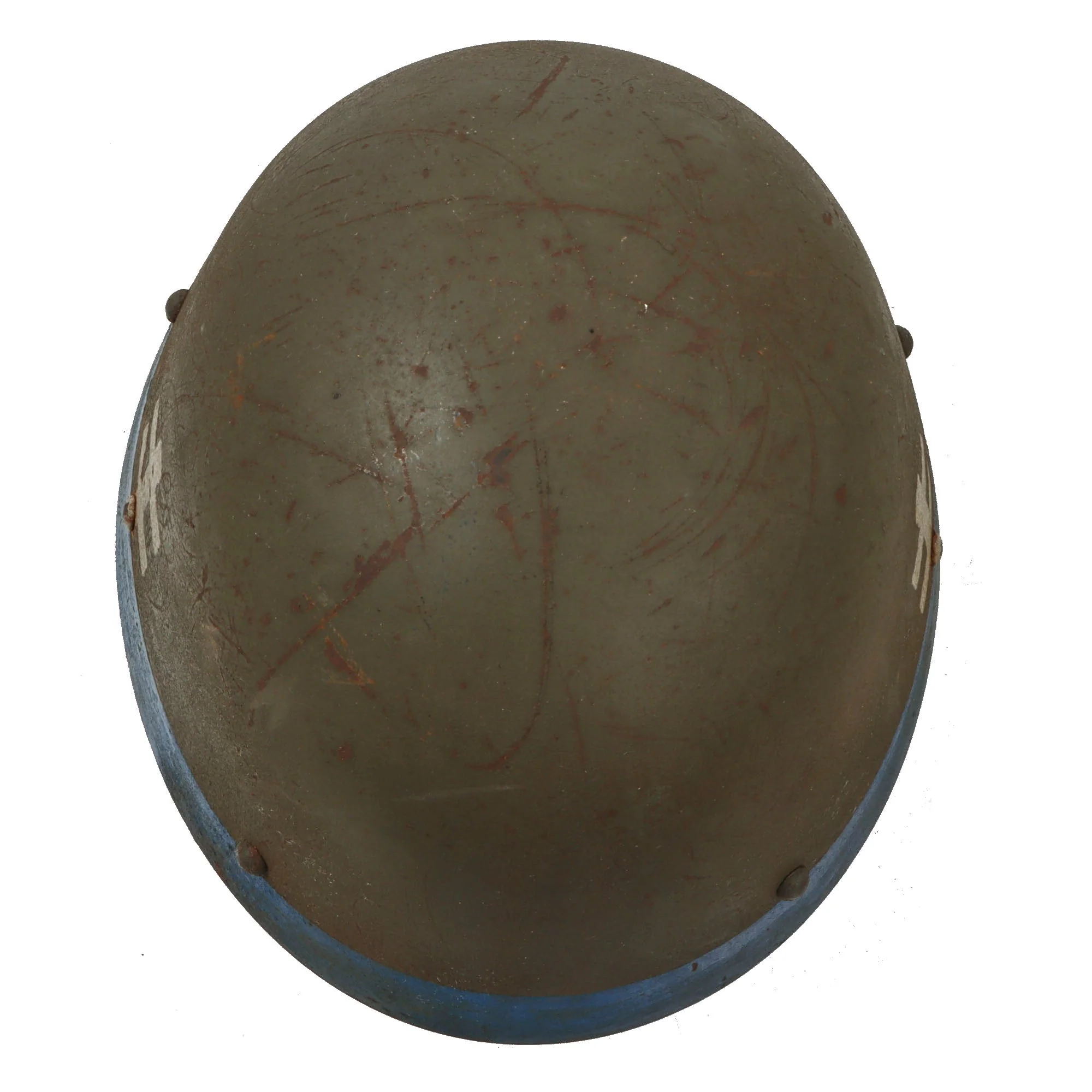 Original Czech Pre-WWII Vz32 M32 Egg-Shell Steel Helmet with Liner & Chinstrap - Replicated Eastern Front Markings - Image 12