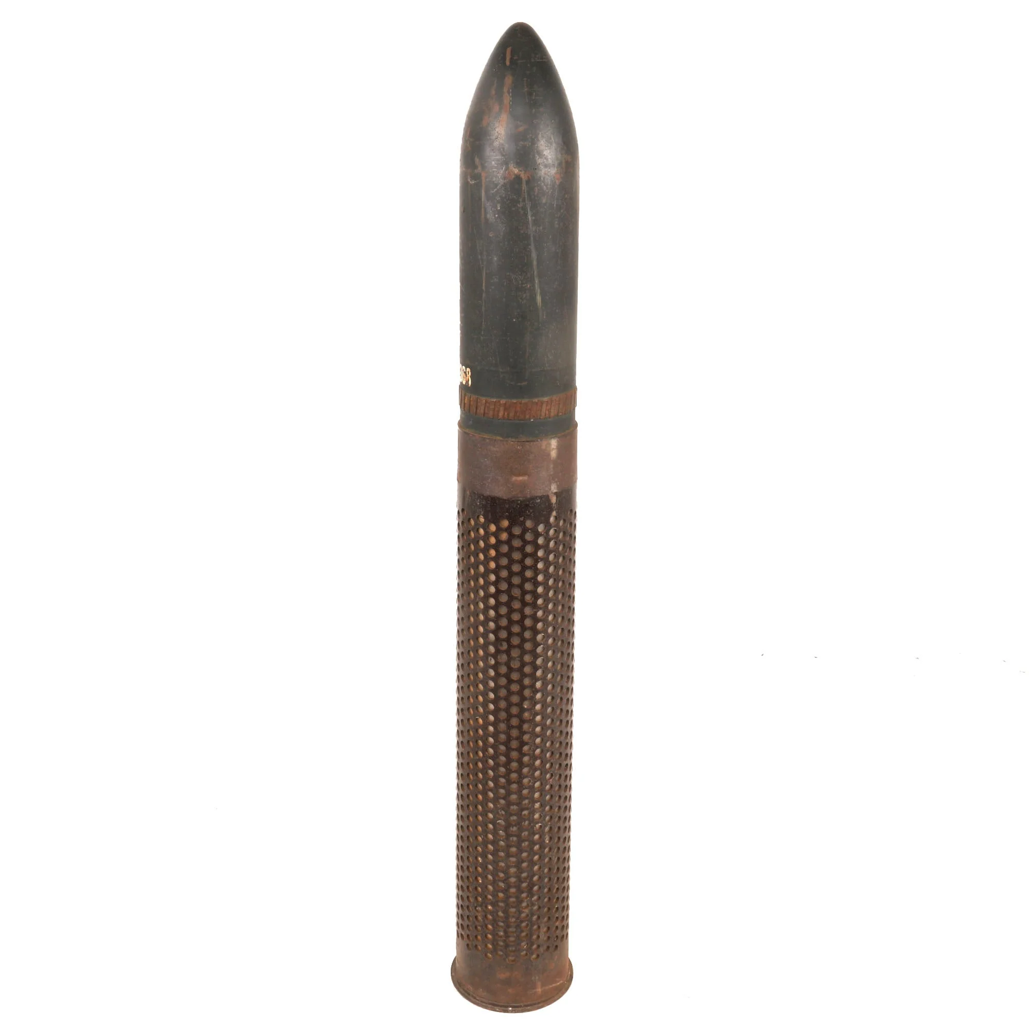 Original Early Cold War U.S. 106mm M40 Recoilless Rifle Inert HEP-T Round with T75 Casing - Both Dated 1956 - Image 7