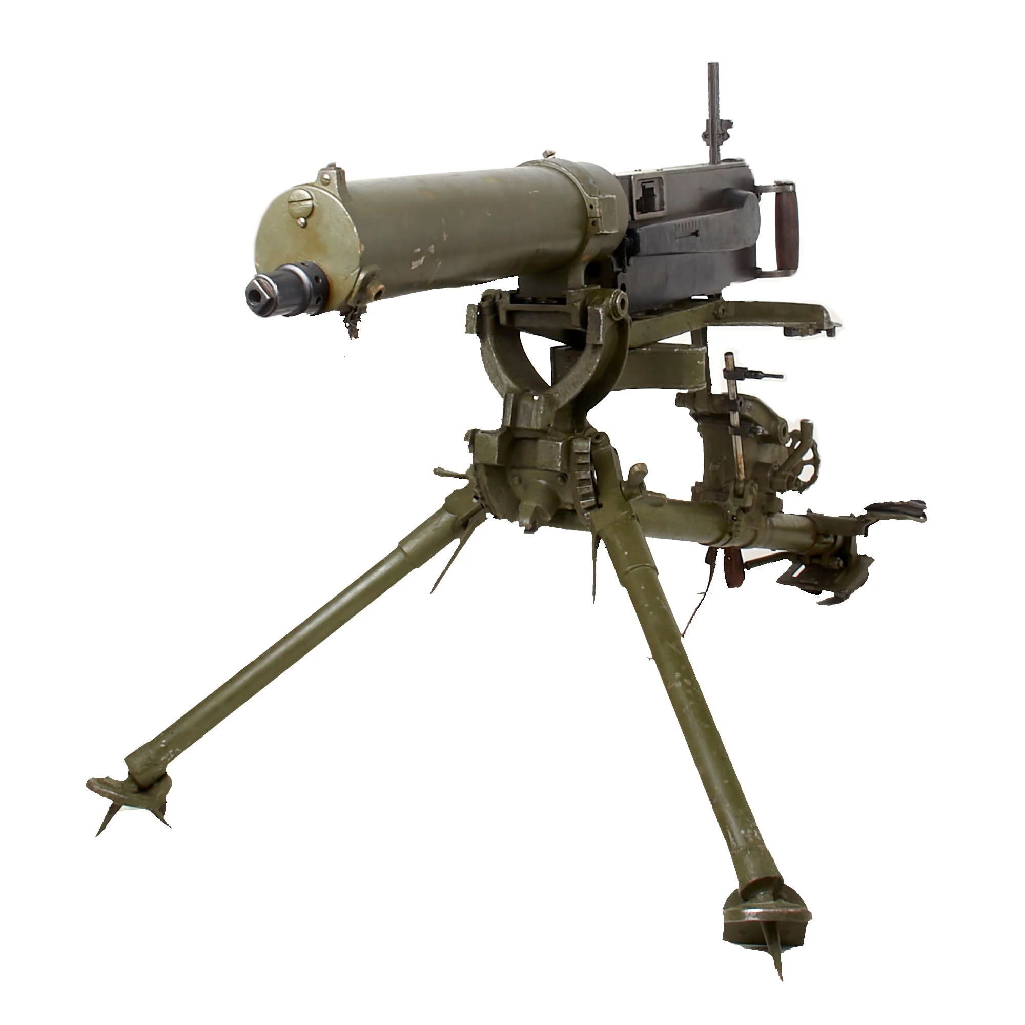 Original Finnish WWII 1942 Dated Russian Maxim M/09-21 Smooth Jacket Display Machine Gun with M/21 Ring Mount Tripod - Image 3