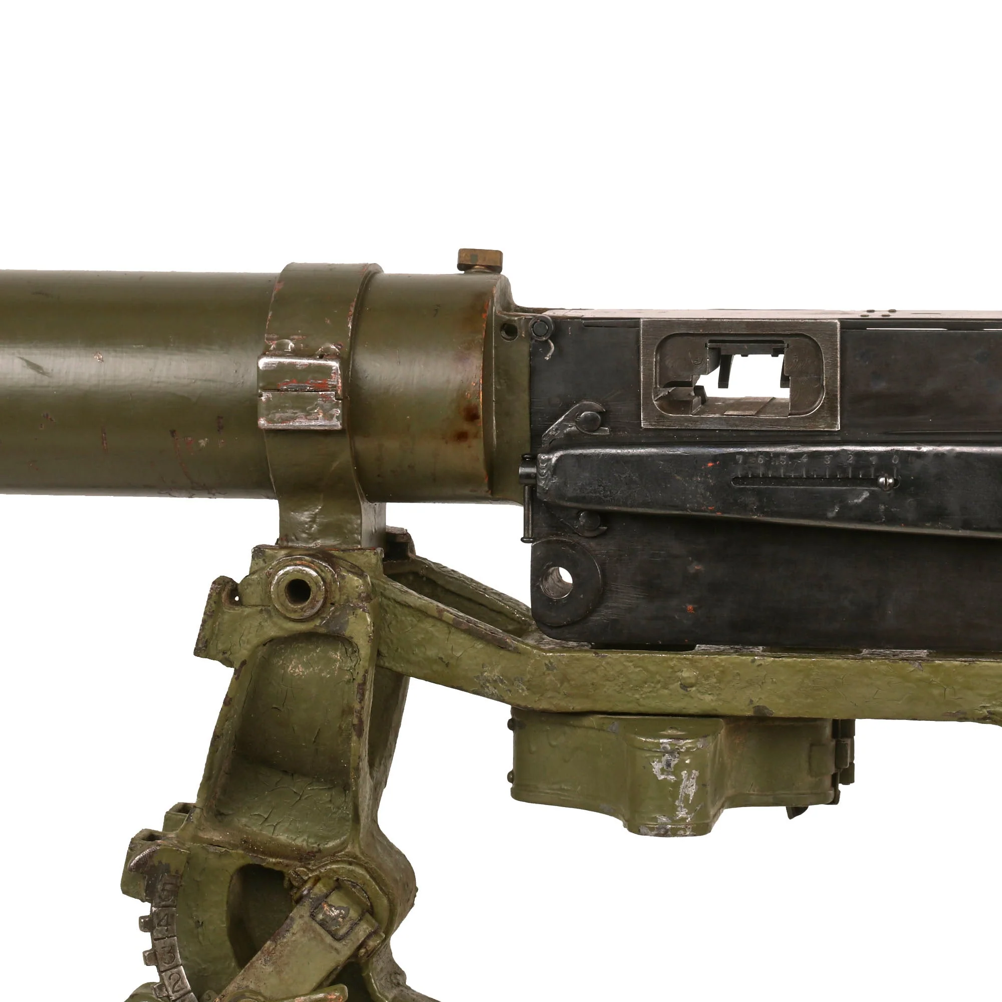 Original Finnish WWII Russian Maxim M/09-21 Smooth Jacket Display Machine Gun with M/21 Ring Mount Tripod - Image 13