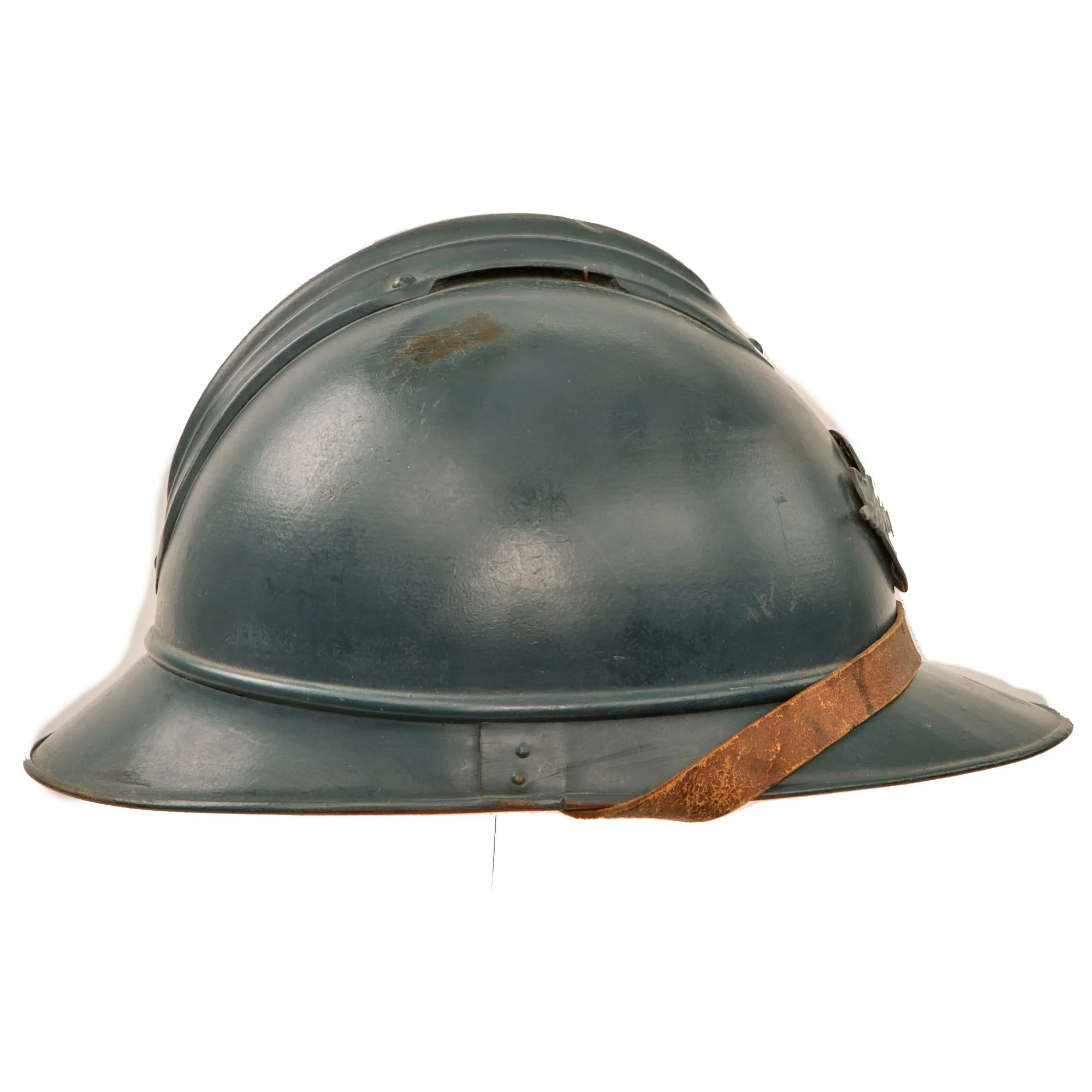 Original French Post-WWI 1920s Issue Model 1915 Air Force Adrian Helmet in Horizon Blue with 2nd Pattern Liner - Image 5