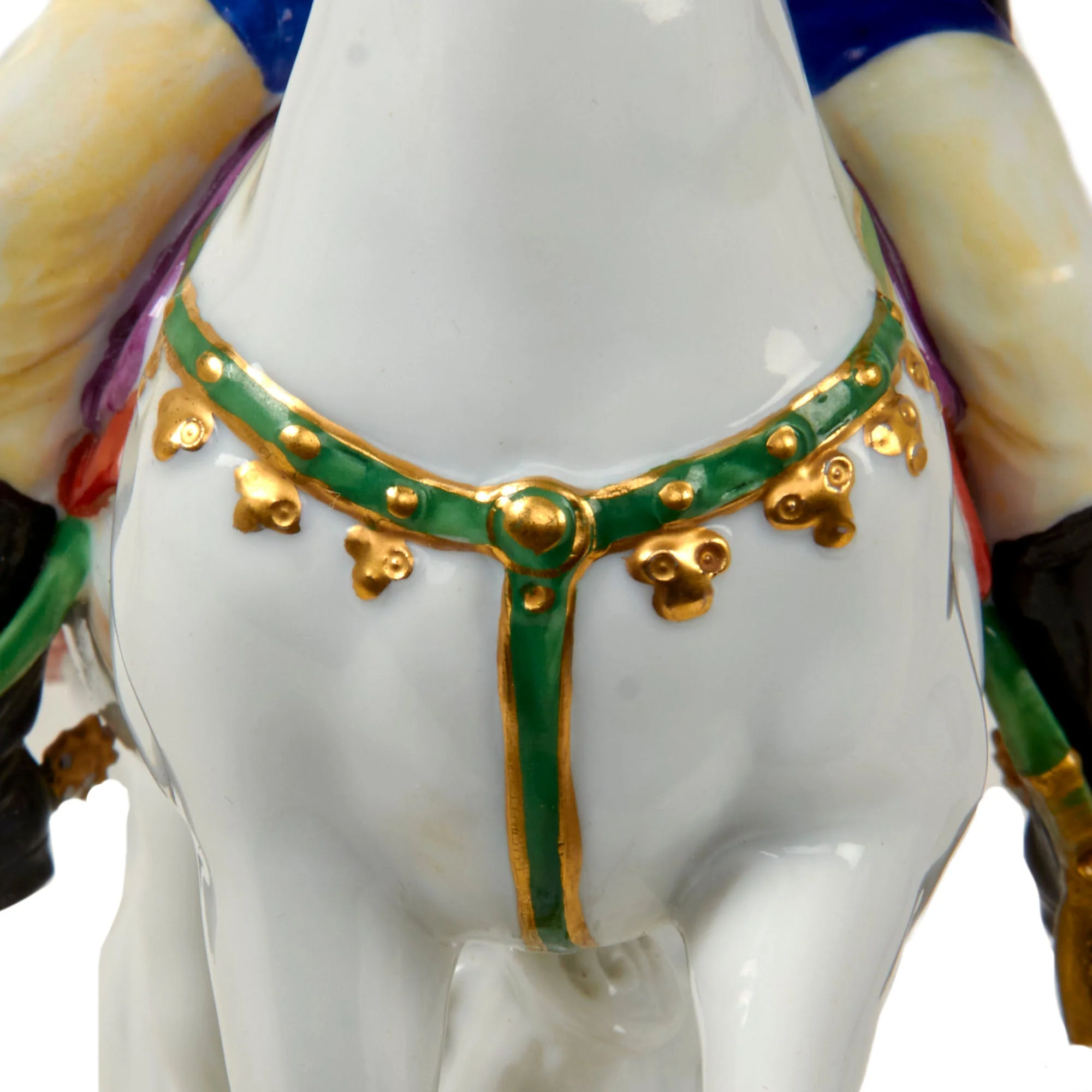 Original German Pre-WWII Porcelain Equestrian Death’s Head Hussar with Sword Drawn - 11¼” Tall - Image 10
