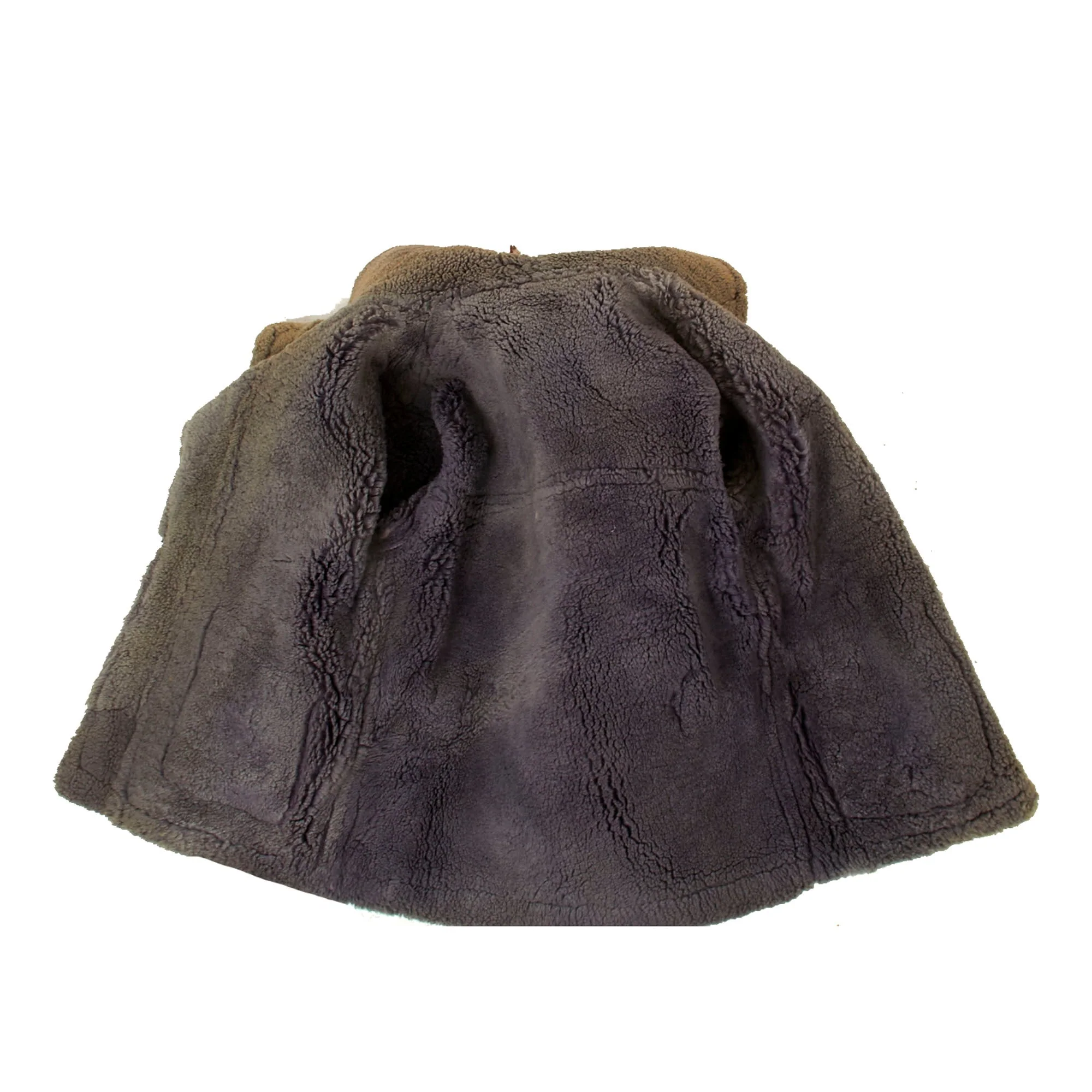 Original German WIII Luftwaffe Officer Pilot Private Purchase Blue Leather Fur Lined Flight Jacket - Image 7