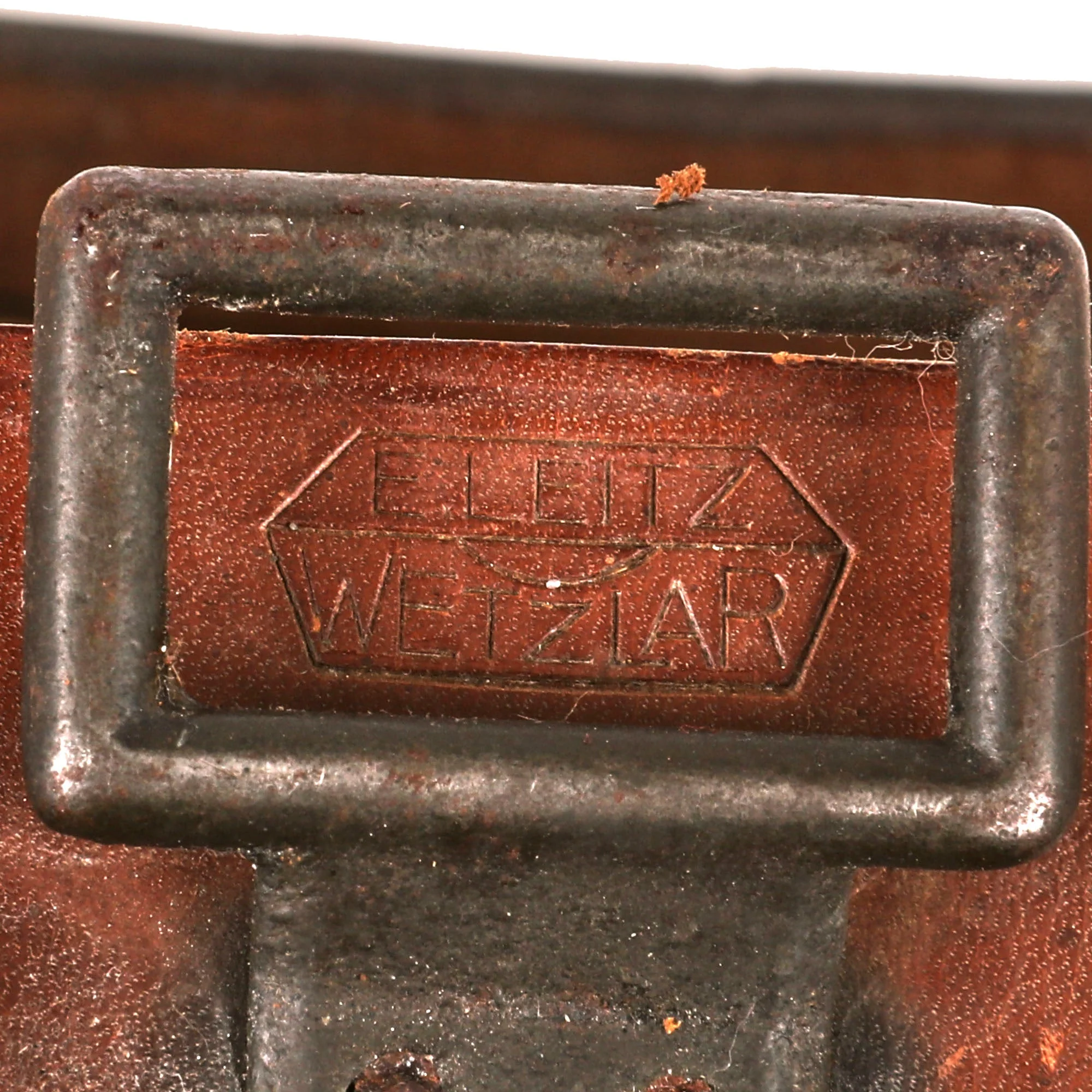 Original German WWI MG08 Machine Gun ZF12 Optical Sight by E. Leitz, Wetzlar with Leather Binoculars Case - Image 7