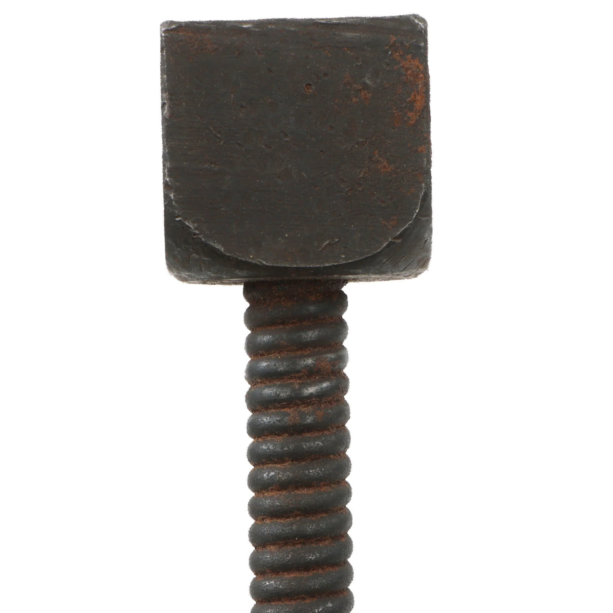 Original German WWI Spring Handle Cube-Headed Trench Raiding Mace with Original Leather - Featured in “At Arms Length: Trench Clubs” Volume I & II by David F. Machnicki - Image 10