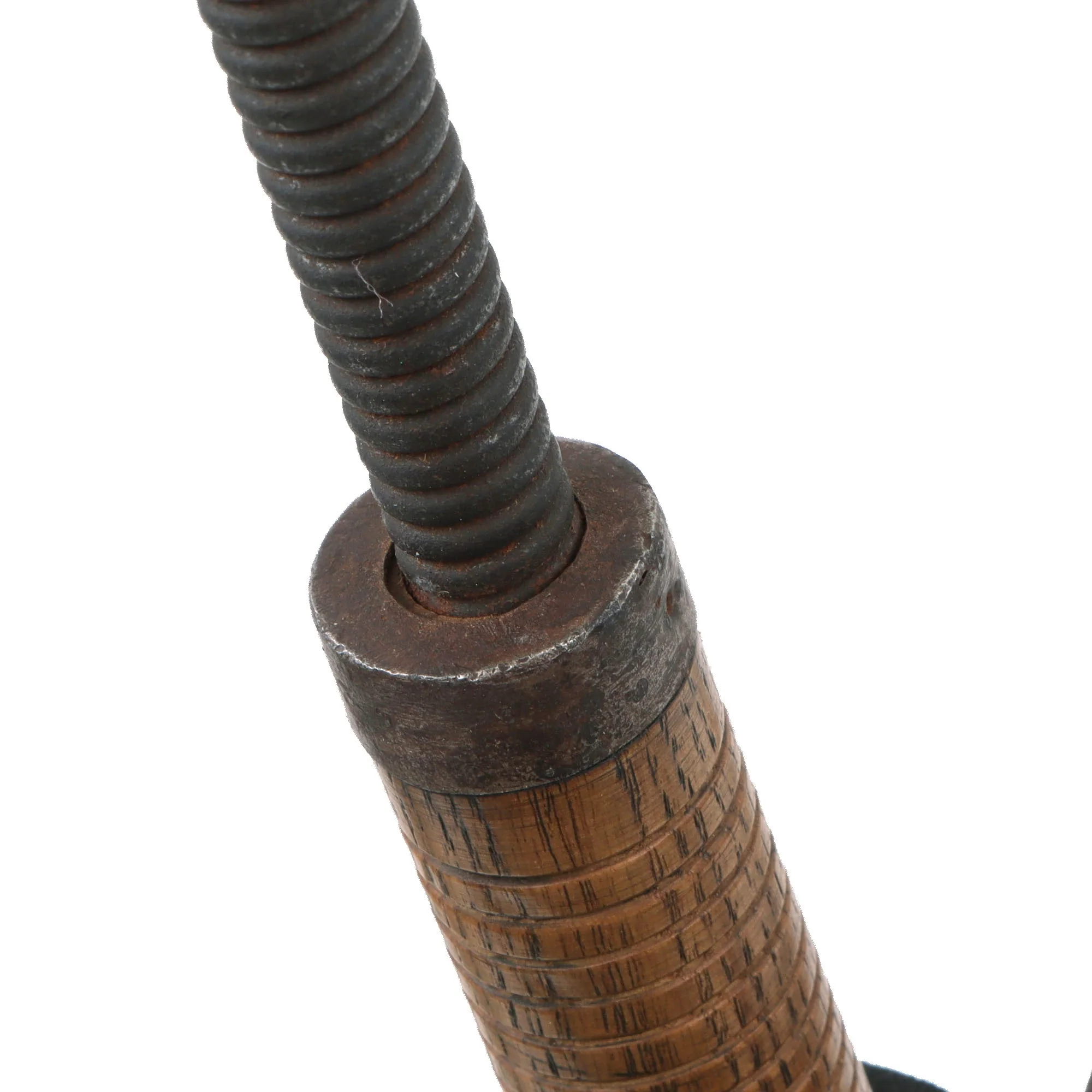 Original German WWI Spring Handle Cube-Headed Trench Raiding Mace with Original Leather - Featured in “At Arms Length: Trench Clubs” Volume I & II by David F. Machnicki - Image 8