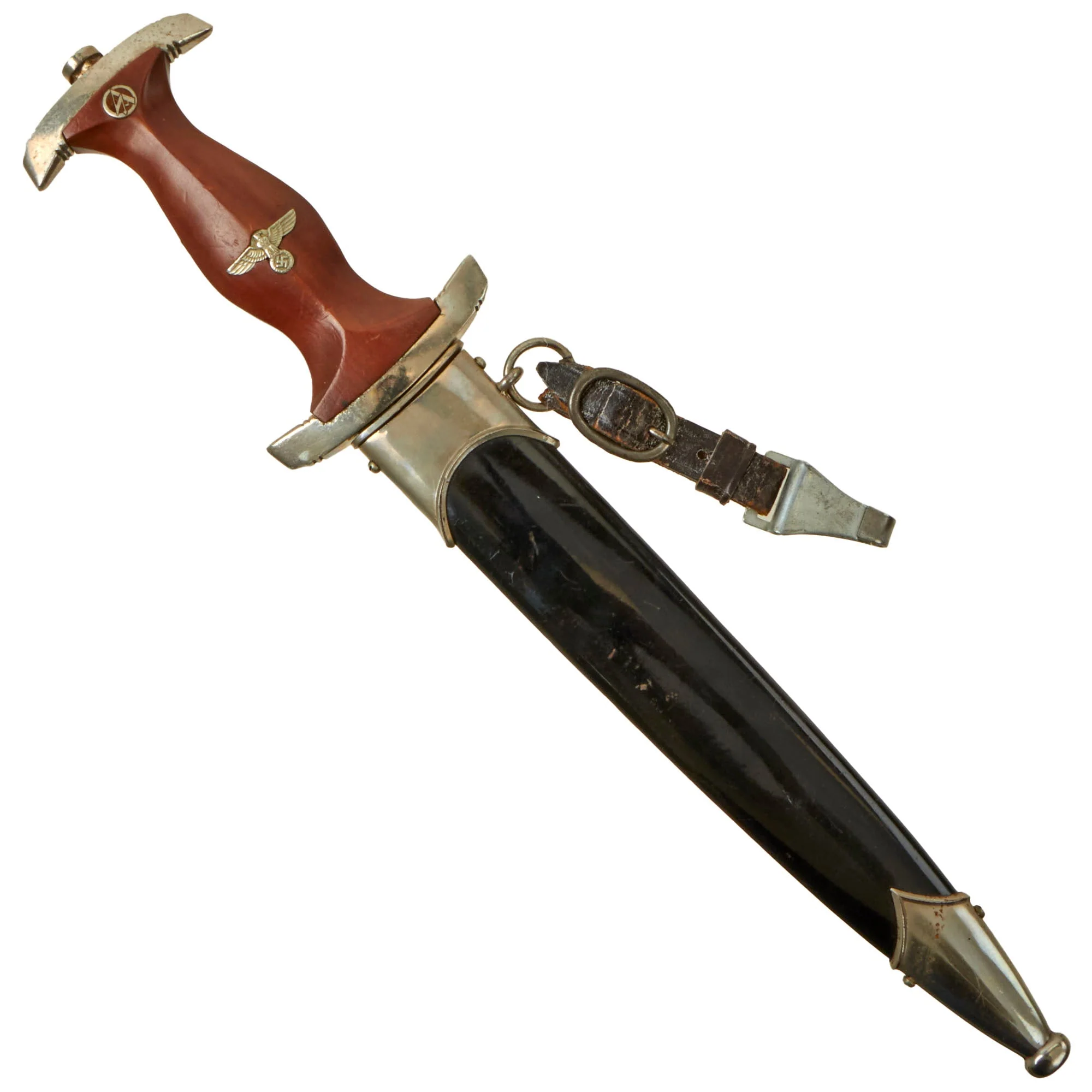 Original German WWII 1938 Dated NSKK Dagger by Anton Wingen, Jr. with Scabbard and Belt Hanger - RZM M7/51 - Image 3
