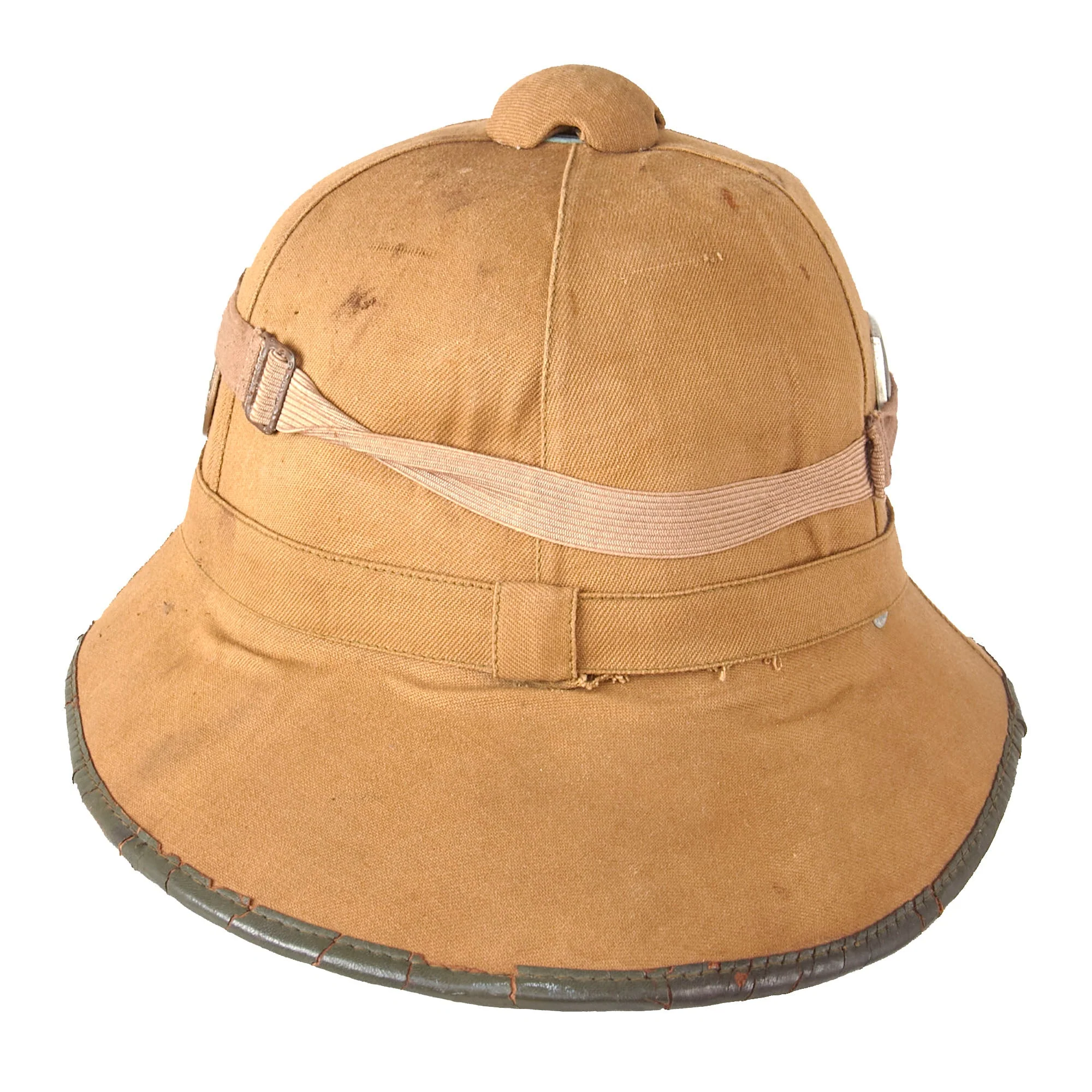 Original German WWII 1941 Dated First Model DAK Afrikakorps Sun Helmet with Ultrasin Goggles - Size 55 - Image 8