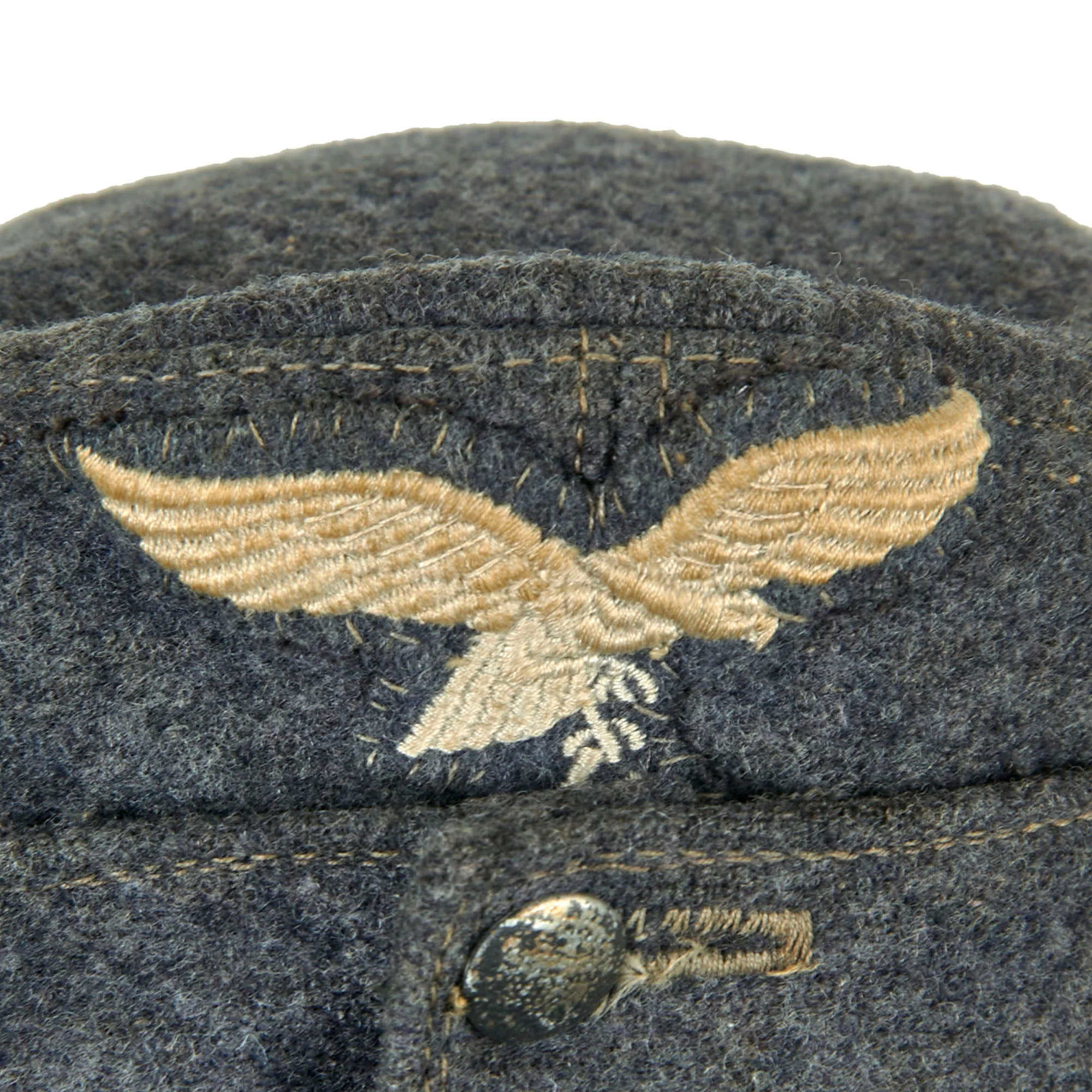 Original German WWII 1944 Dated Luftwaffe M43 Einheitsmütze Field Cap with RBNr. - Size 55 - Image 7