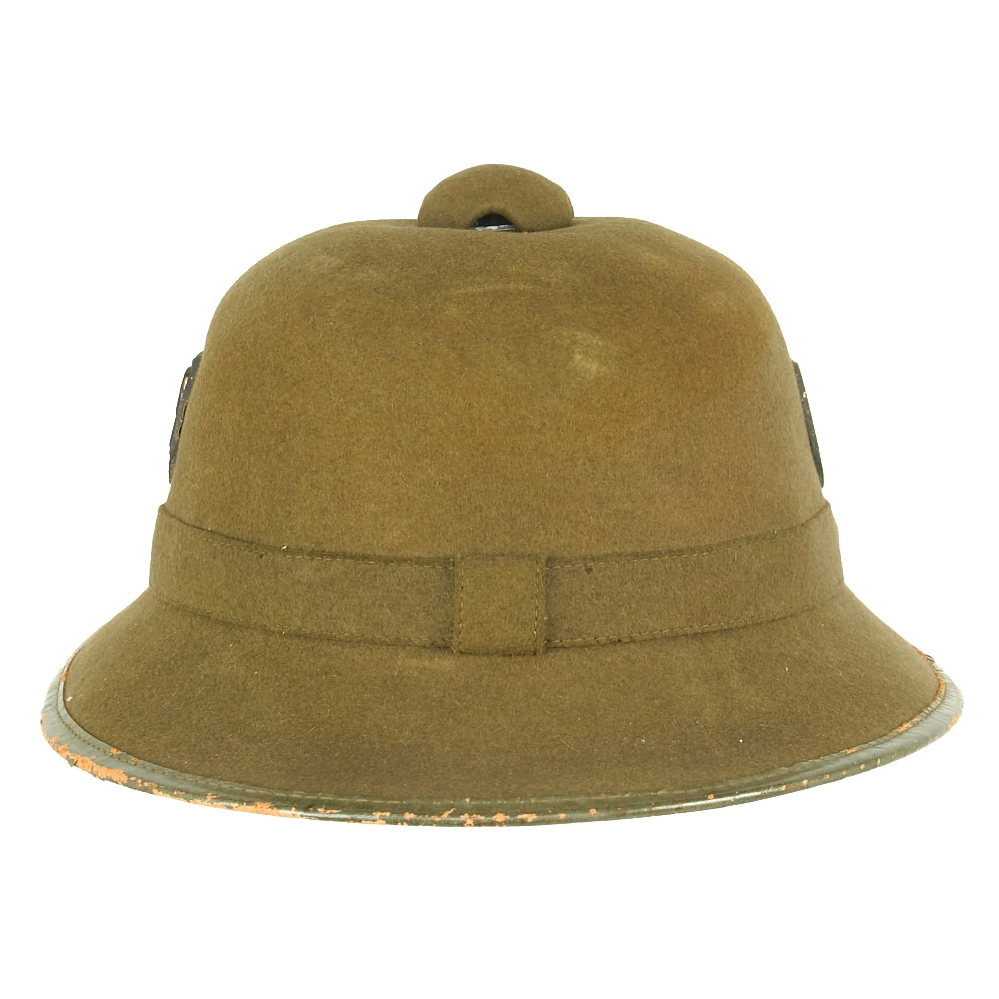 Original German WWII 2nd Model 1942 dated Afrikakorps DAK Sun Helmet with Badges - size 57 - Image 12