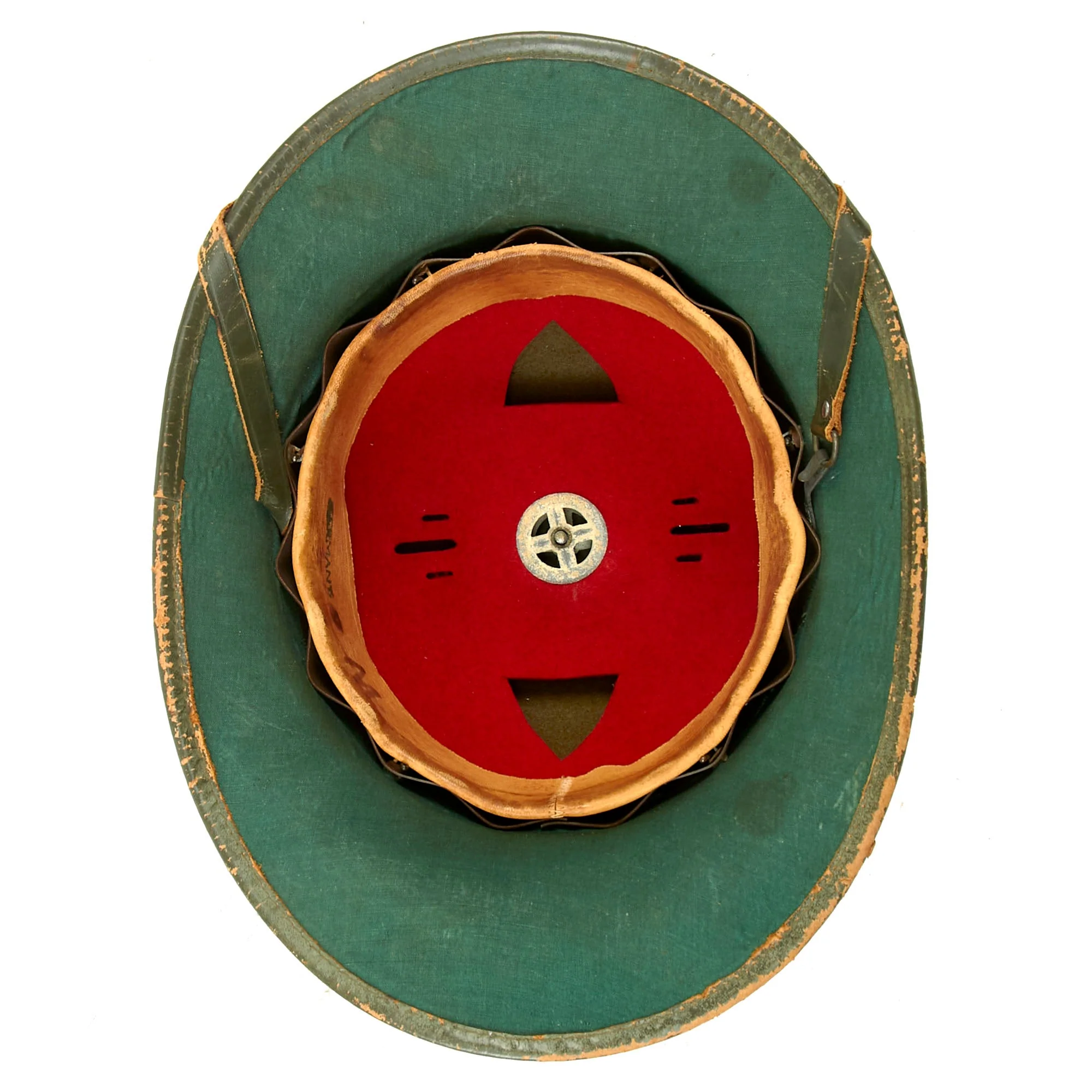 Original German WWII 2nd Model 1942 dated Afrikakorps DAK Sun Helmet with Badges - size 57 - Image 6