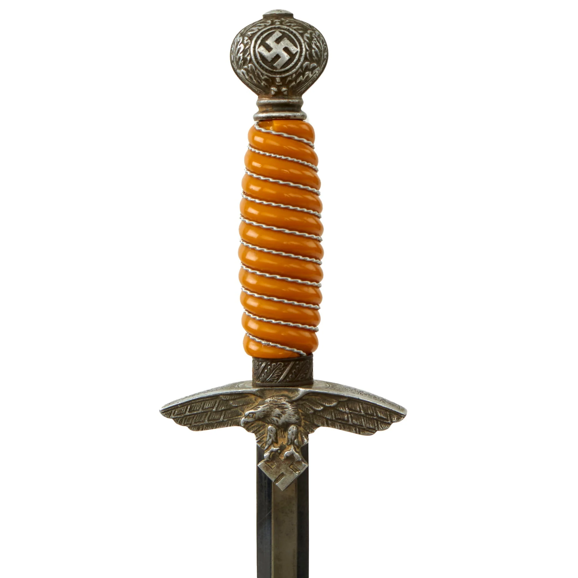 Original German WWII 2nd Model Luftwaffe Dagger with Scabbard - Unmarked - Image 5