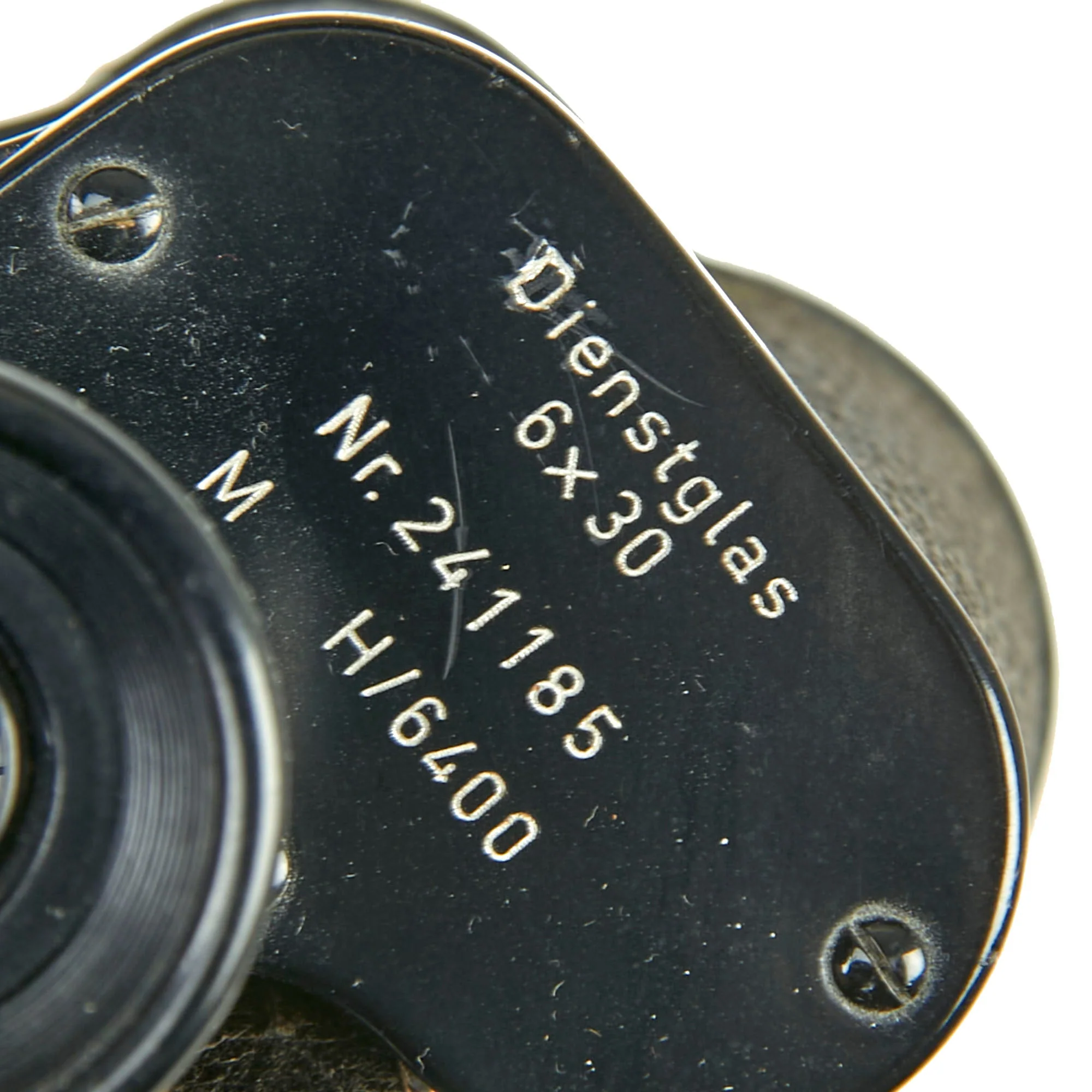 Original German WWII 6x30 Dienstglas Binoculars by Emil Busch in Bakelite Carry Case - Image 5