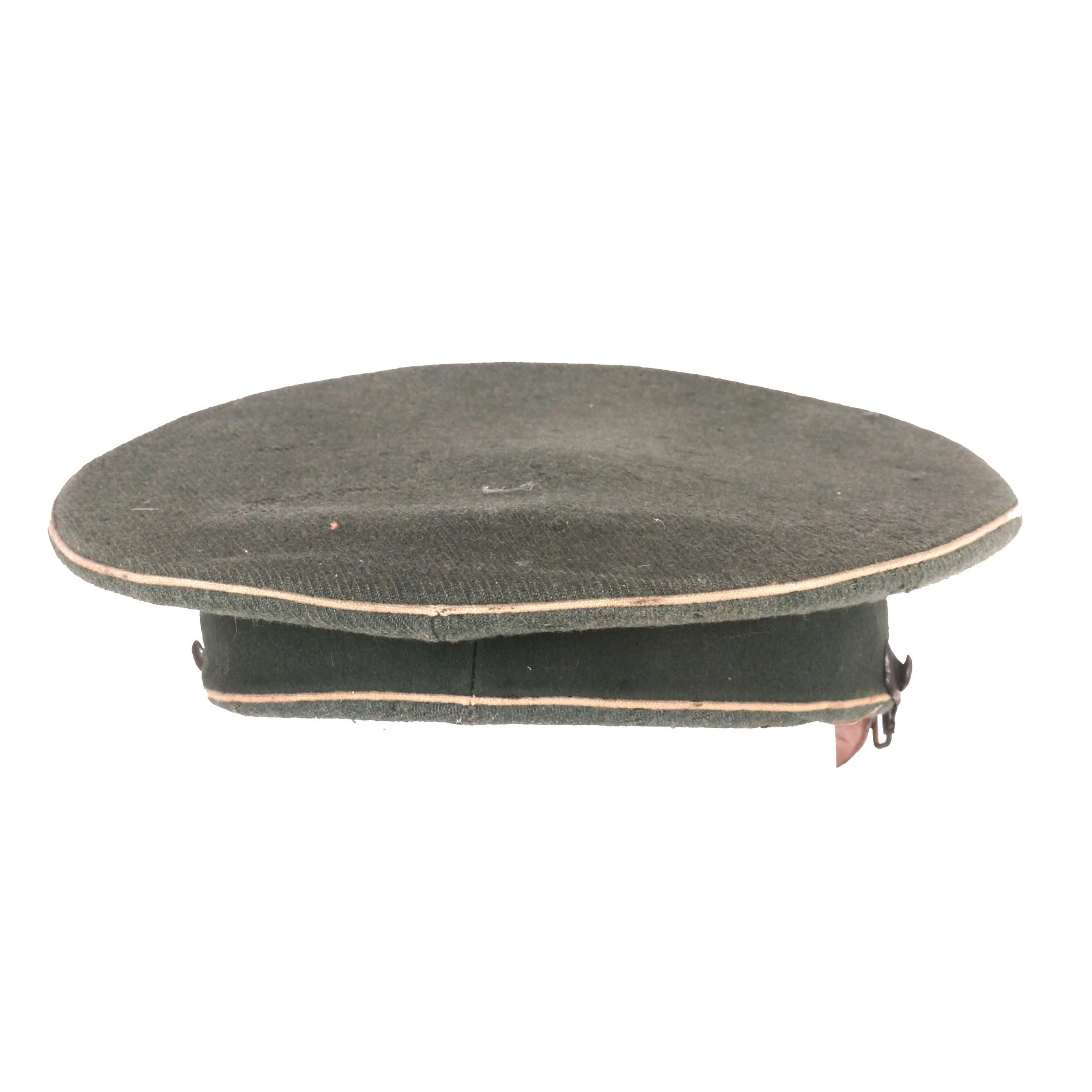 Original German WWII Army Heer Infantry EM/NCO Schirmmütze Visor Cap - Missing Sweatband & Broken Chinstrap - Size 55 - Image 8
