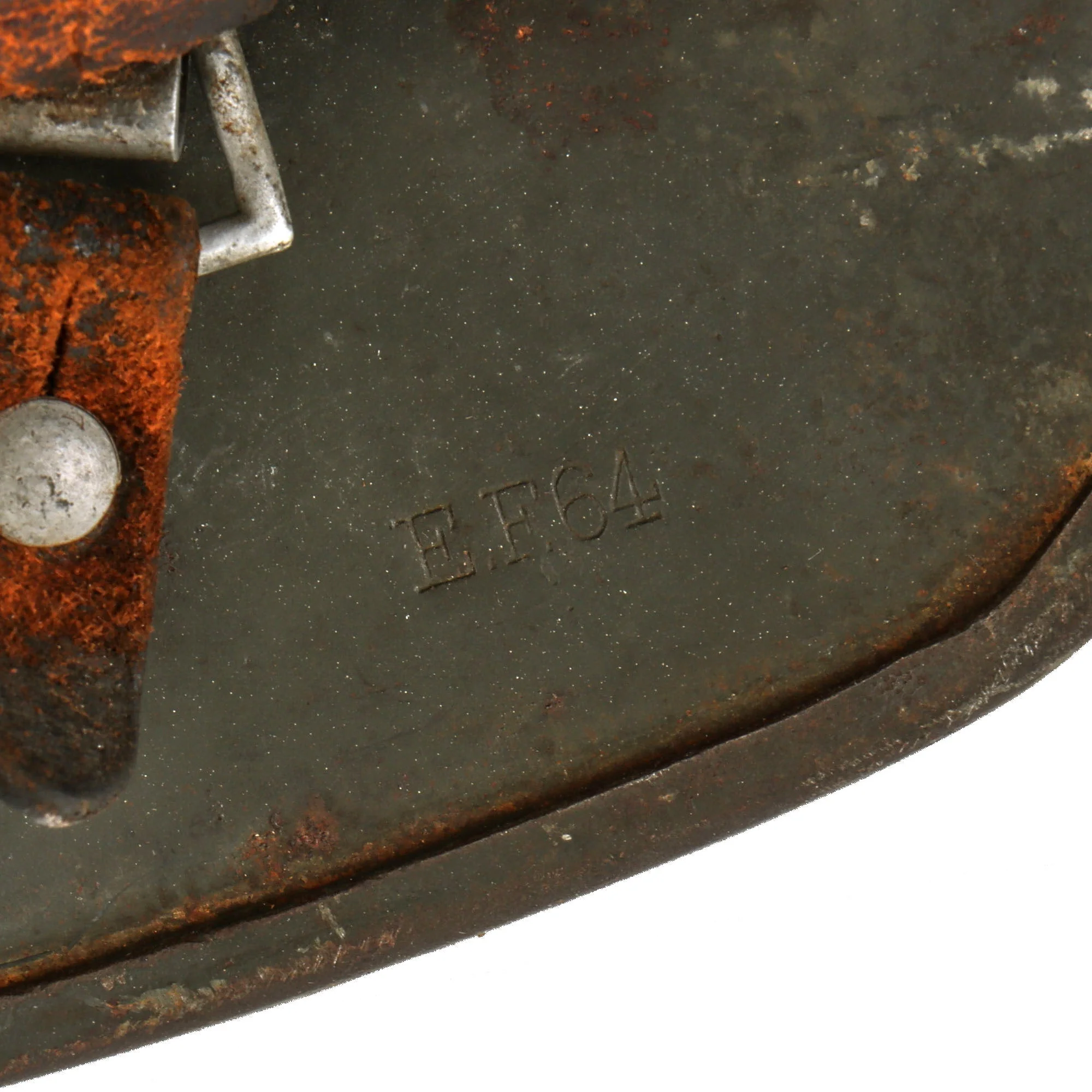 Original German WWII Army Heer M35 Former Double Decal Helmet with 1939 Dated Relic 56cm Liner - marked EF64 - Image 7