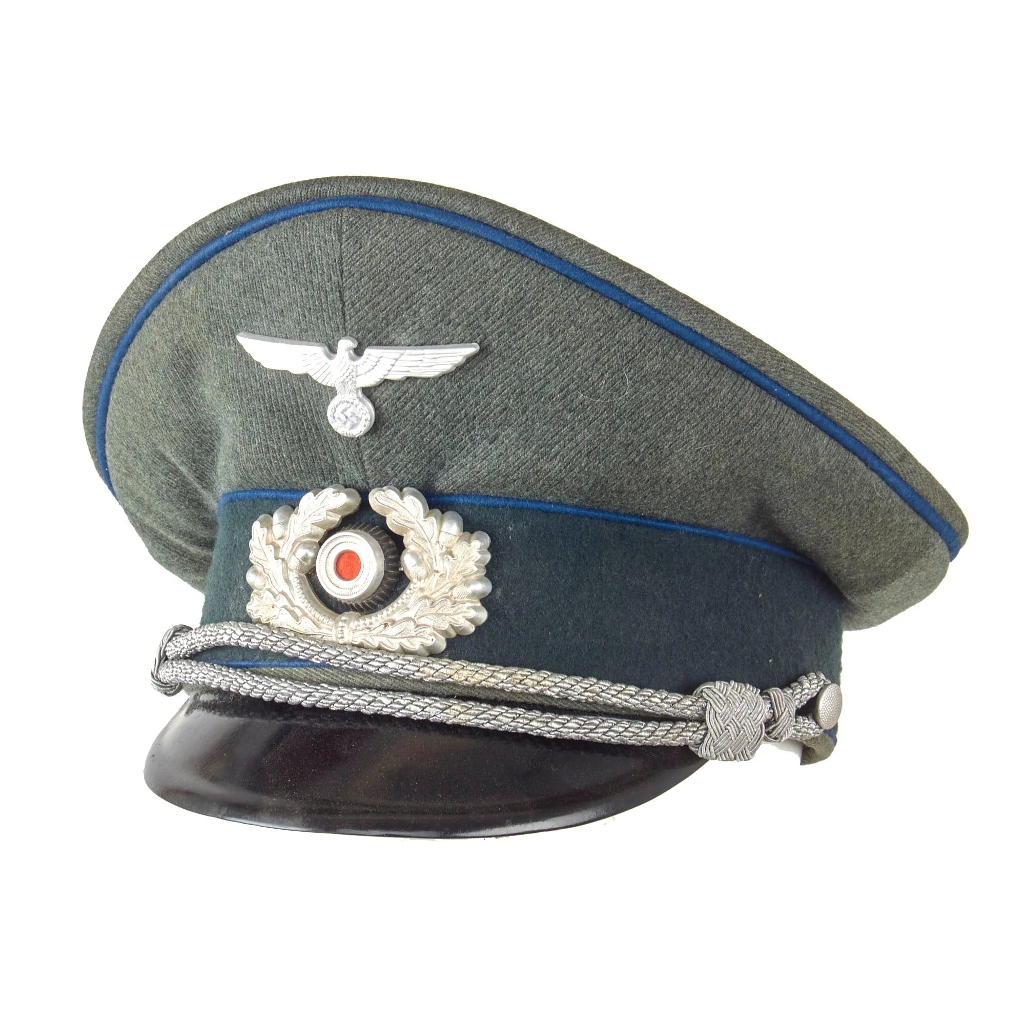 Original German WWII Army Heer Medical Officer Schirmmütze Visor Cap - Marked H39 - Image 5