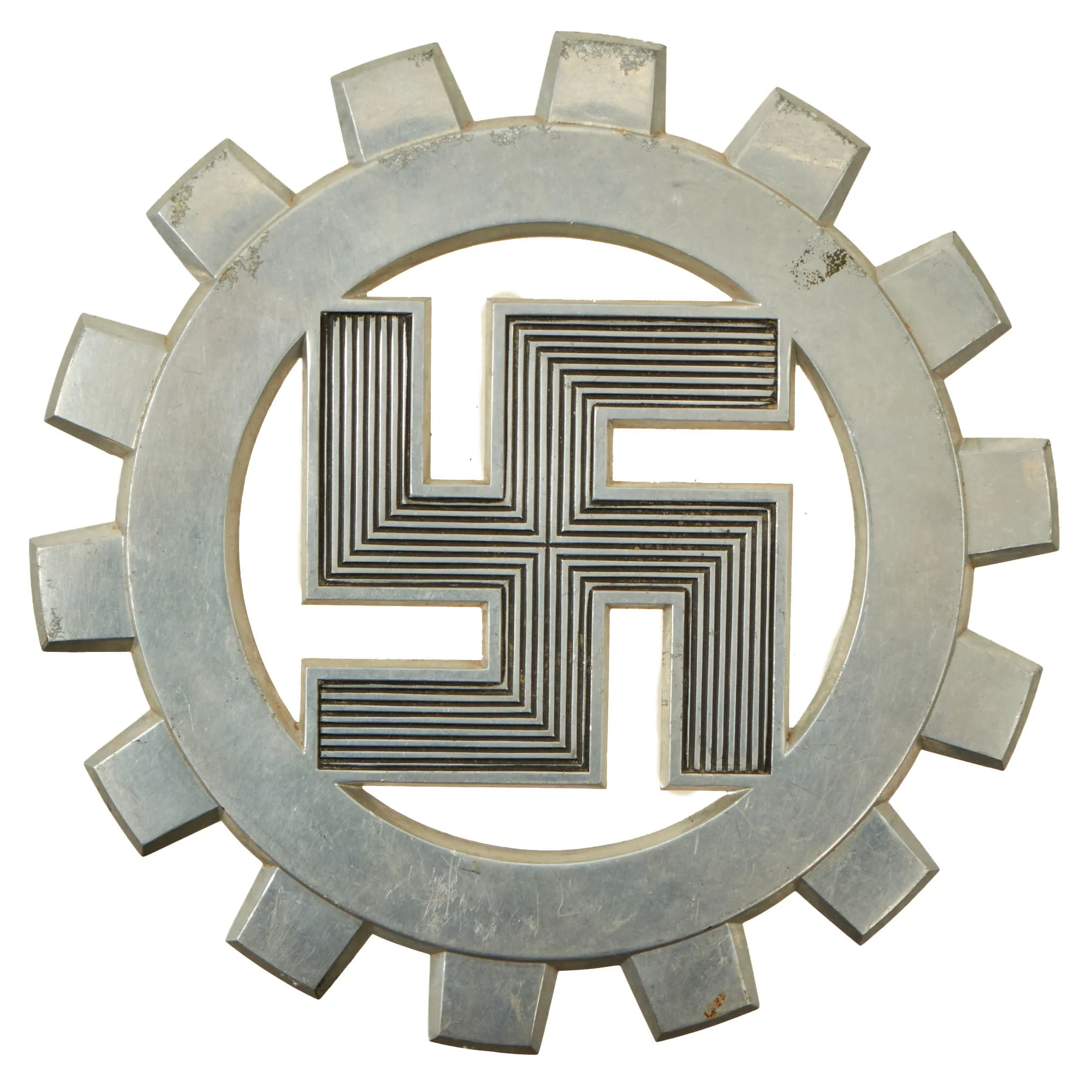 Original German WWII DAF Labor Front Aluminum Wall Sign - Deutsche Arbeitsfront