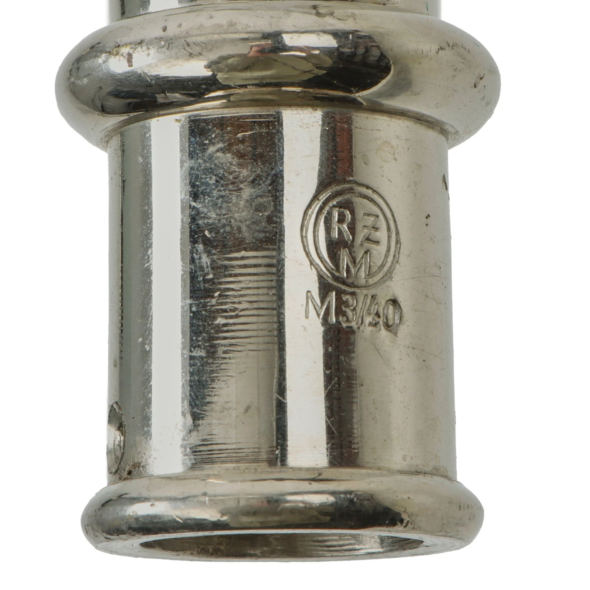 Original German WWII DAF Labor Front Plated Brass Flag Pole Finial with Socket Marked RZM M3/40 - Deutsche Arbeitsfront - Image 5