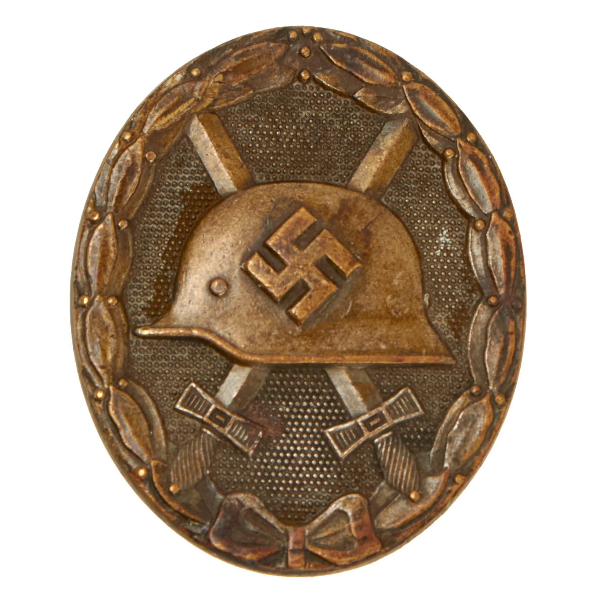 Original German WWII Early Brass Construction Second Class Silver Wound Badge by Funcke & Brüninghaus of Lüdenscheid