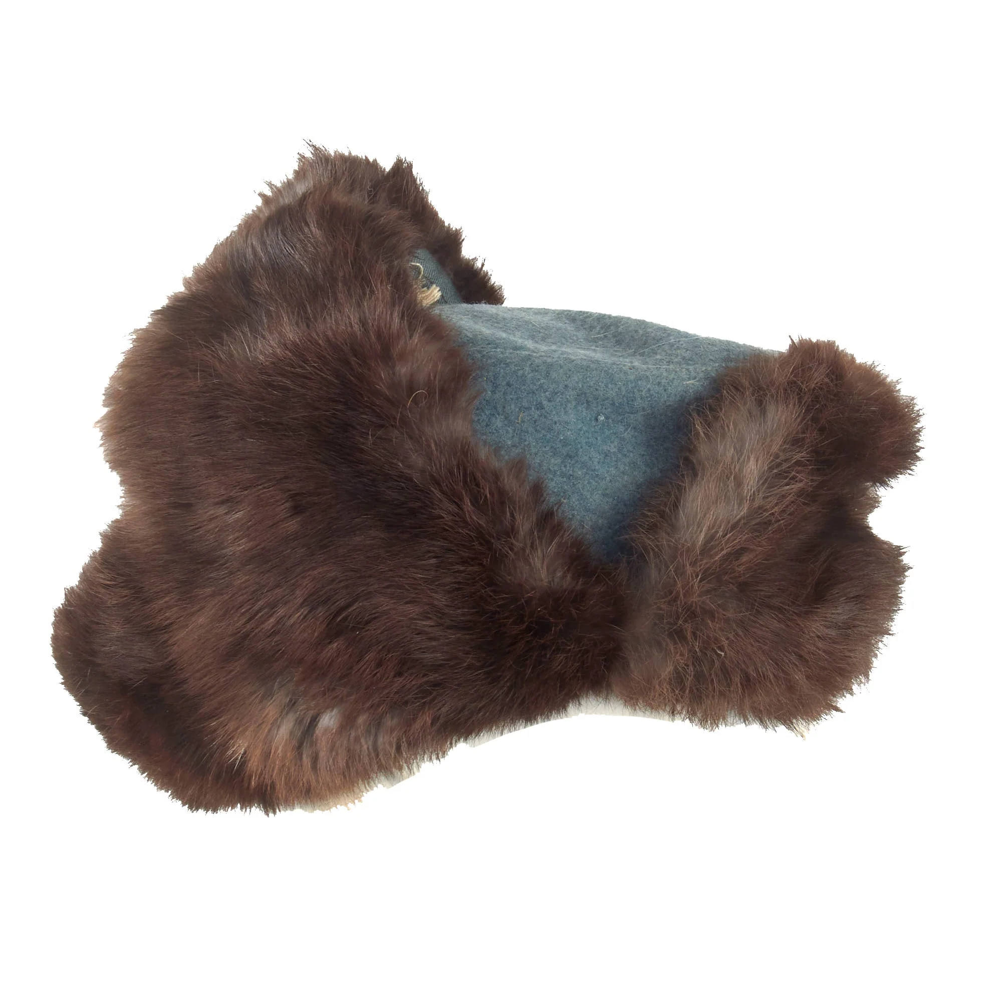 Original German WWII Eastern Front Heer Army Rabbit Fur Pelzmütze Winter Hat - Image 7