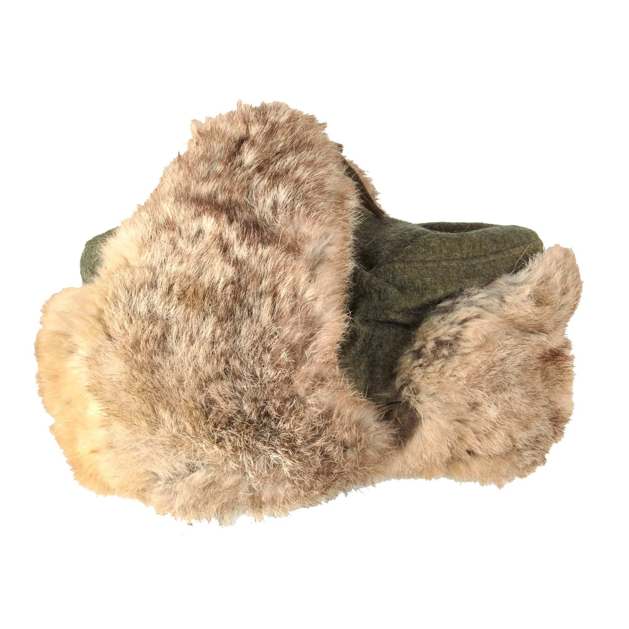 Original German WWII Eastern Front Heer Army Rabbit Fur Pelzmütze Winter Hat with Faded Maker Marking - Size 58 - Image 9