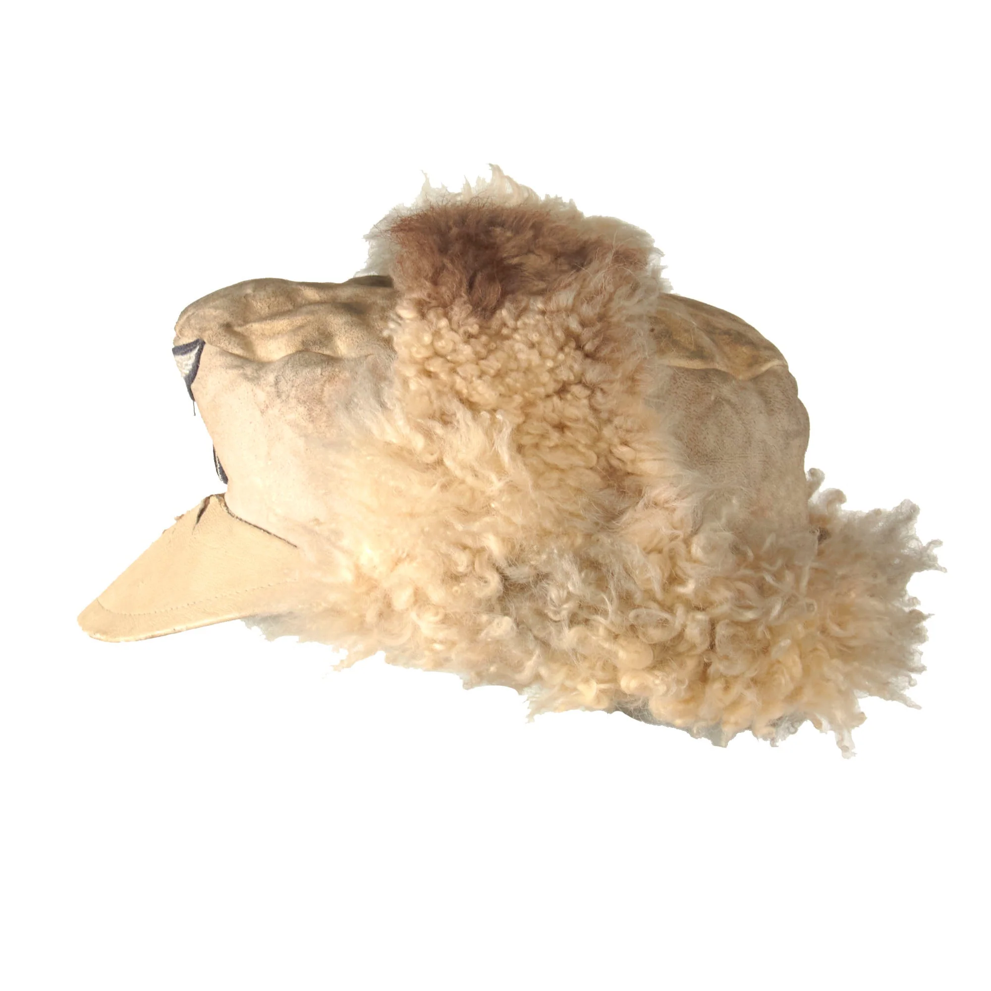 Original German WWII Eastern Front Luftwaffe M43 Pelzmütze Winter Sheepskin Fur Field Cap - Image 5