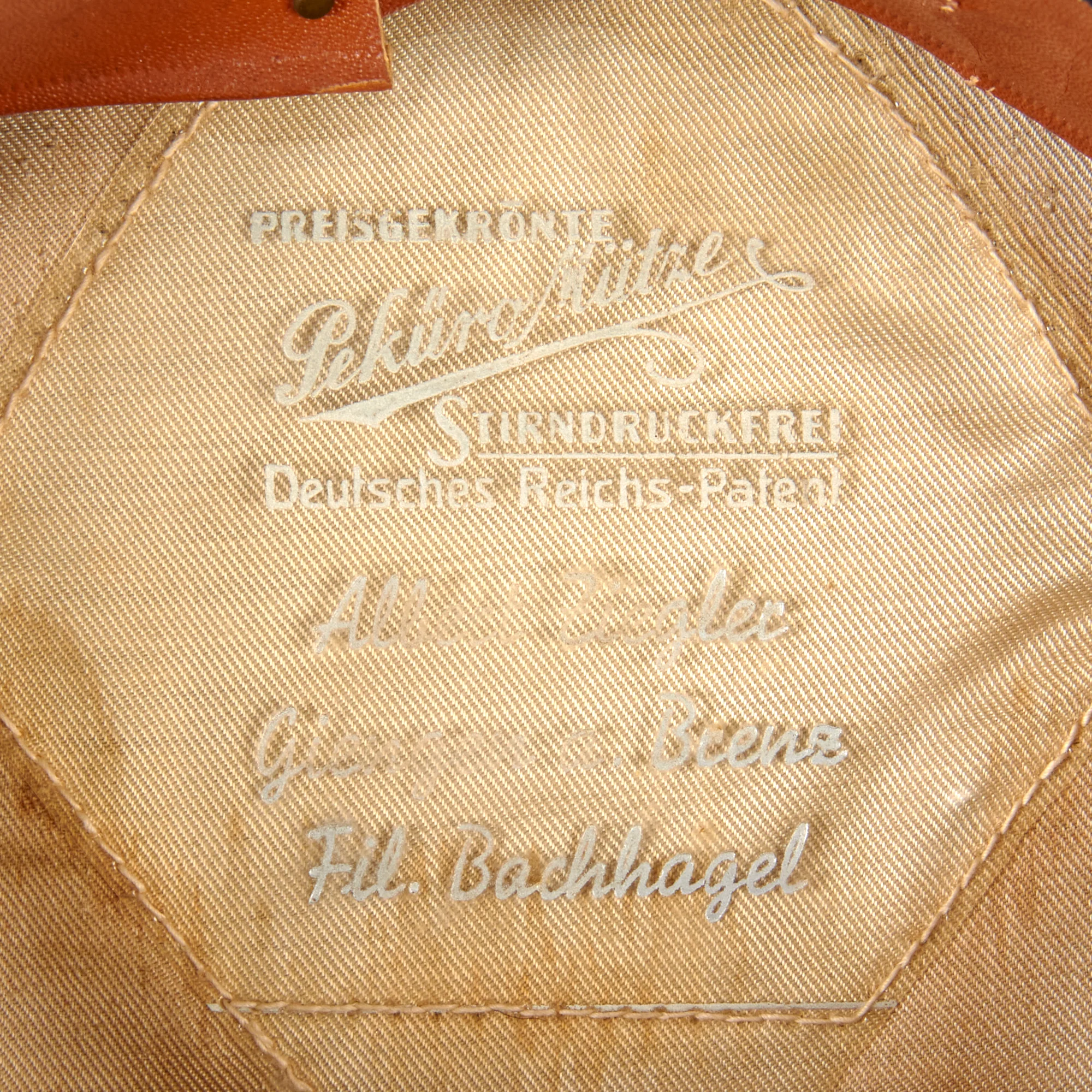 Original German WWII Fire Protection Police Officer Schirmmütze Visor Cap by Top Maker Peküro - Peter Küpper - Image 5