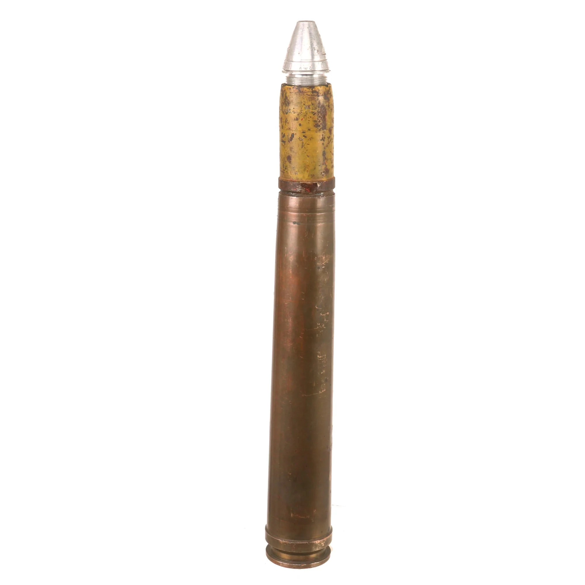 Original German WWII Flak High Explosive 3.7cm Shell - 37mm Anti-Tank - Dated 1942/44 - Image 2