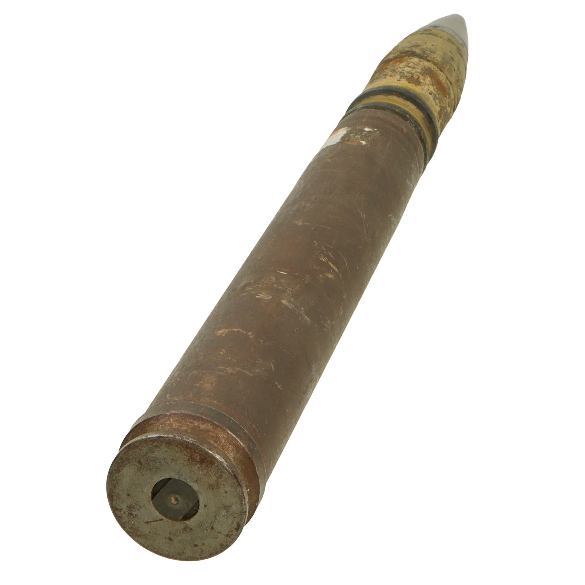 Original German WWII Kriegsmarine Inert 3.7cm Naval Flak Shell - Dated 1942 & 1944 - Image 4