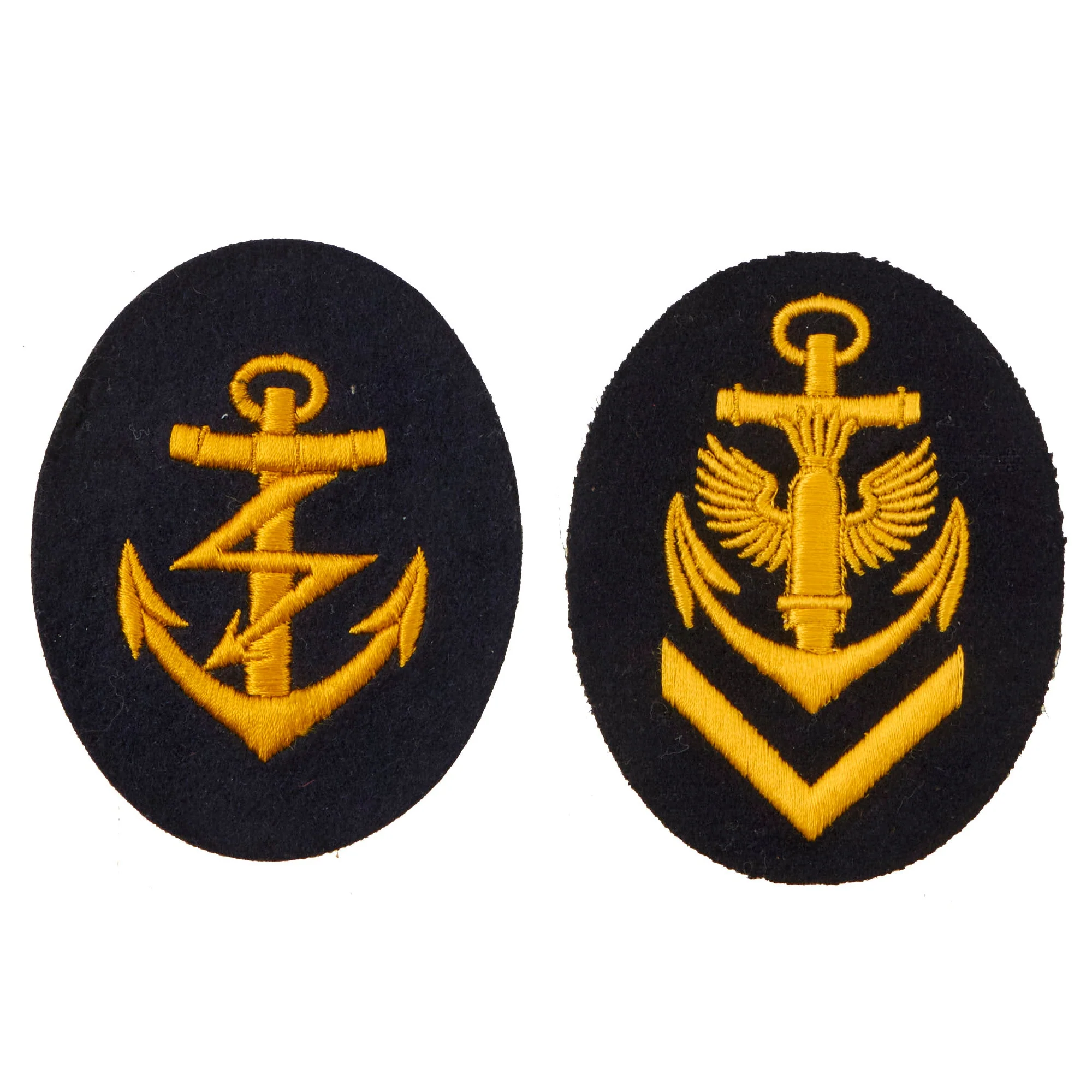 Original German WWII Kriegsmarine Ratings Badges with Dog Tag and Cap Tally Grouping - 6 Items - Image 4