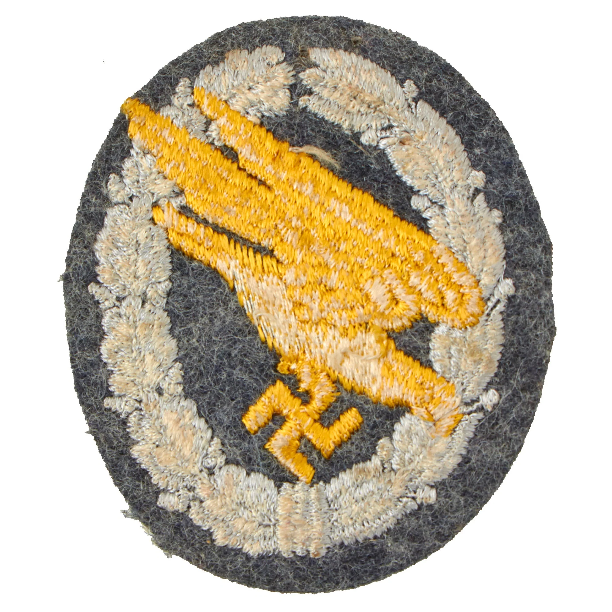 Original German WWII Luftwaffe Embroidered Cloth Fallschirmjäger Paratrooper Badge - Parachutist Badge - Image 3