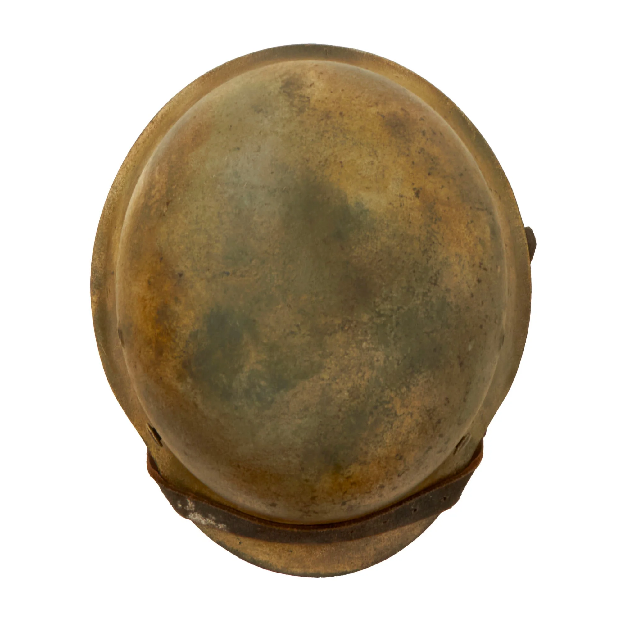 Original German WWII Luftwaffe M42 Single Decal Camouflage Overpaint Helmet with 1944 Dated 56cm Liner and Replica Chinstrap - Stamped ckl64 - Image 8