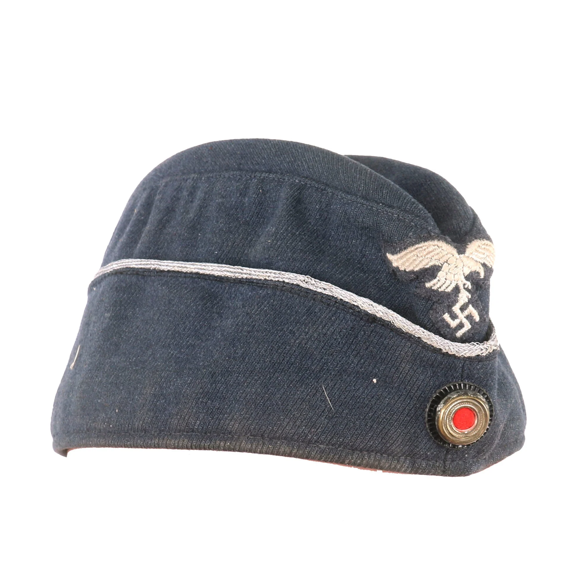 Original German WWII Luftwaffe Officer M38 Wool Overseas Cap in Size 58 - Schiffchen - Image 3