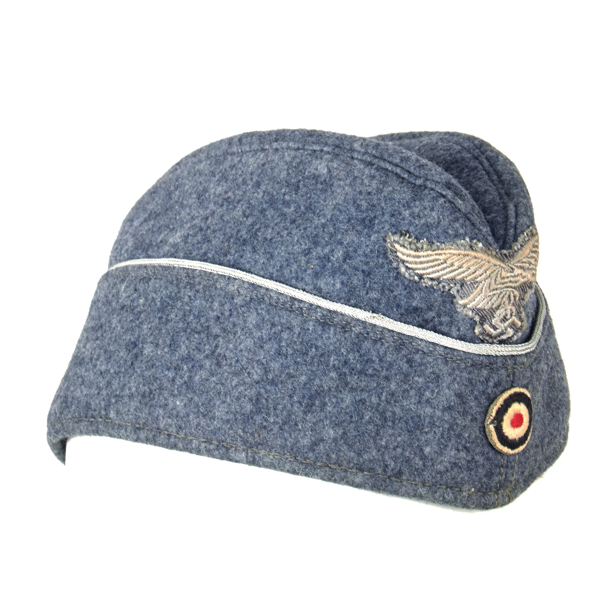 Original German WWII Luftwaffe Officer M38 Wool Overseas Cap - Schiffchen - Image 5