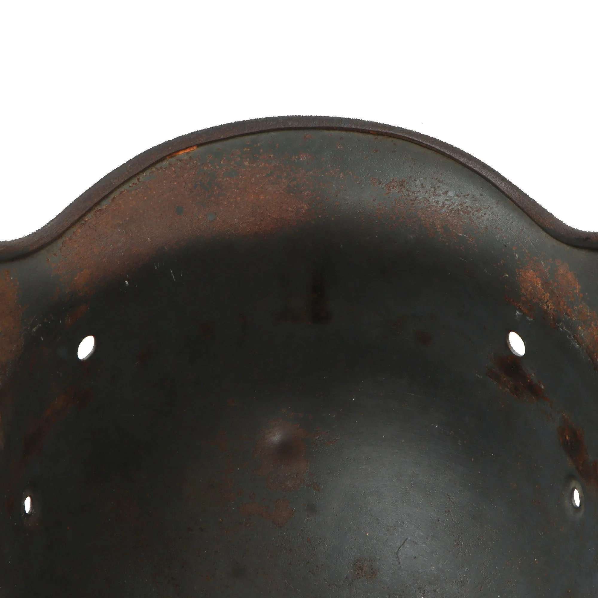 Original German WWII Luftwaffe Single Decal M40 Helmet Shell with Post War Snow Camouflage - Size 62 Shell - Image 13
