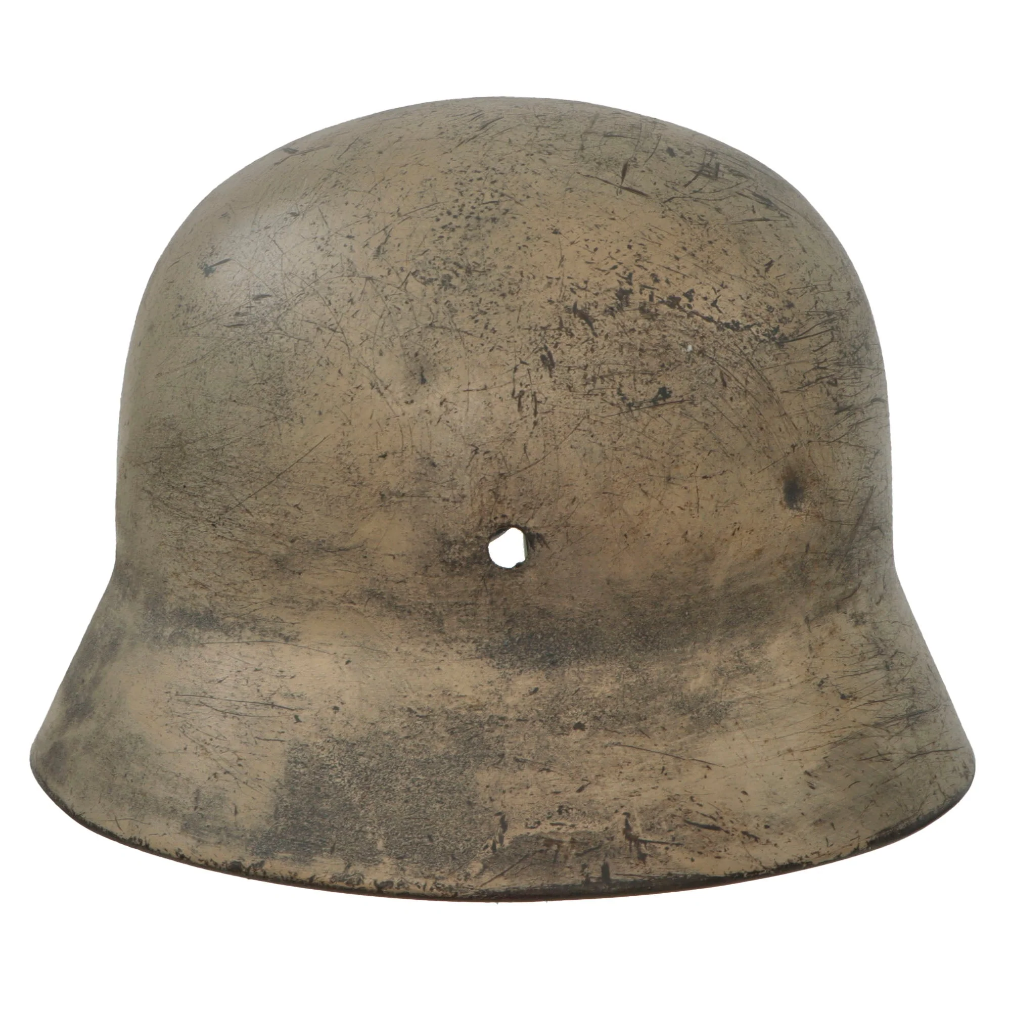 Original German WWII Luftwaffe Single Decal M40 Helmet Shell with Post War Snow Camouflage - Size 62 Shell - Image 8