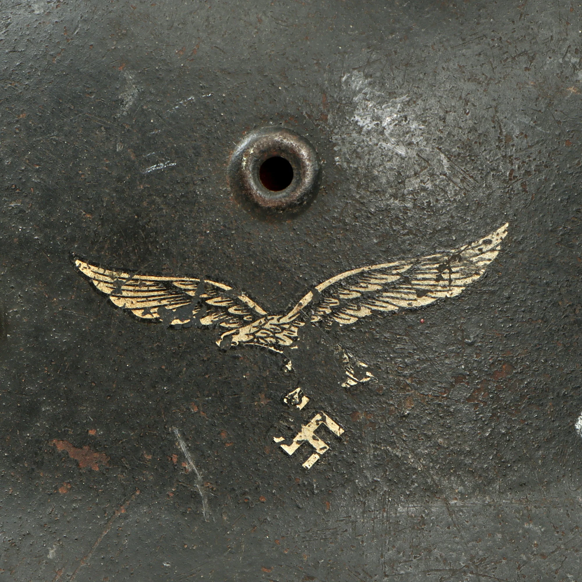 Original German WWII Luftwaffe Single Decal M40 Helmet with 1941 Dated 55cm Liner and Chinstrap - Stamped SE62 - Image 2