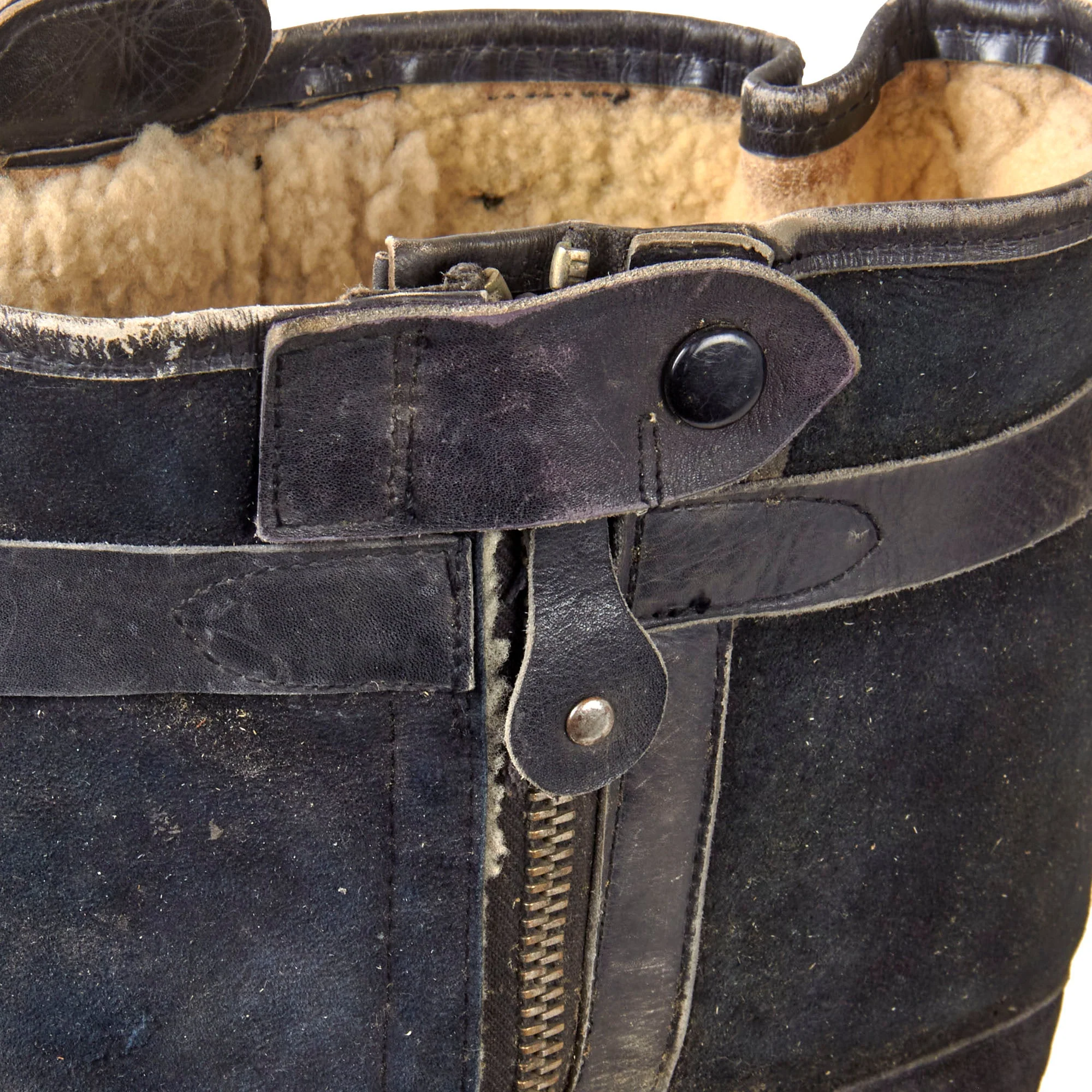 Original German WWII Matched Pair of Luftwaffe Electric Heated Leather Flight Boots by Hoffmann & Co. - Dated 1942 - Image 4