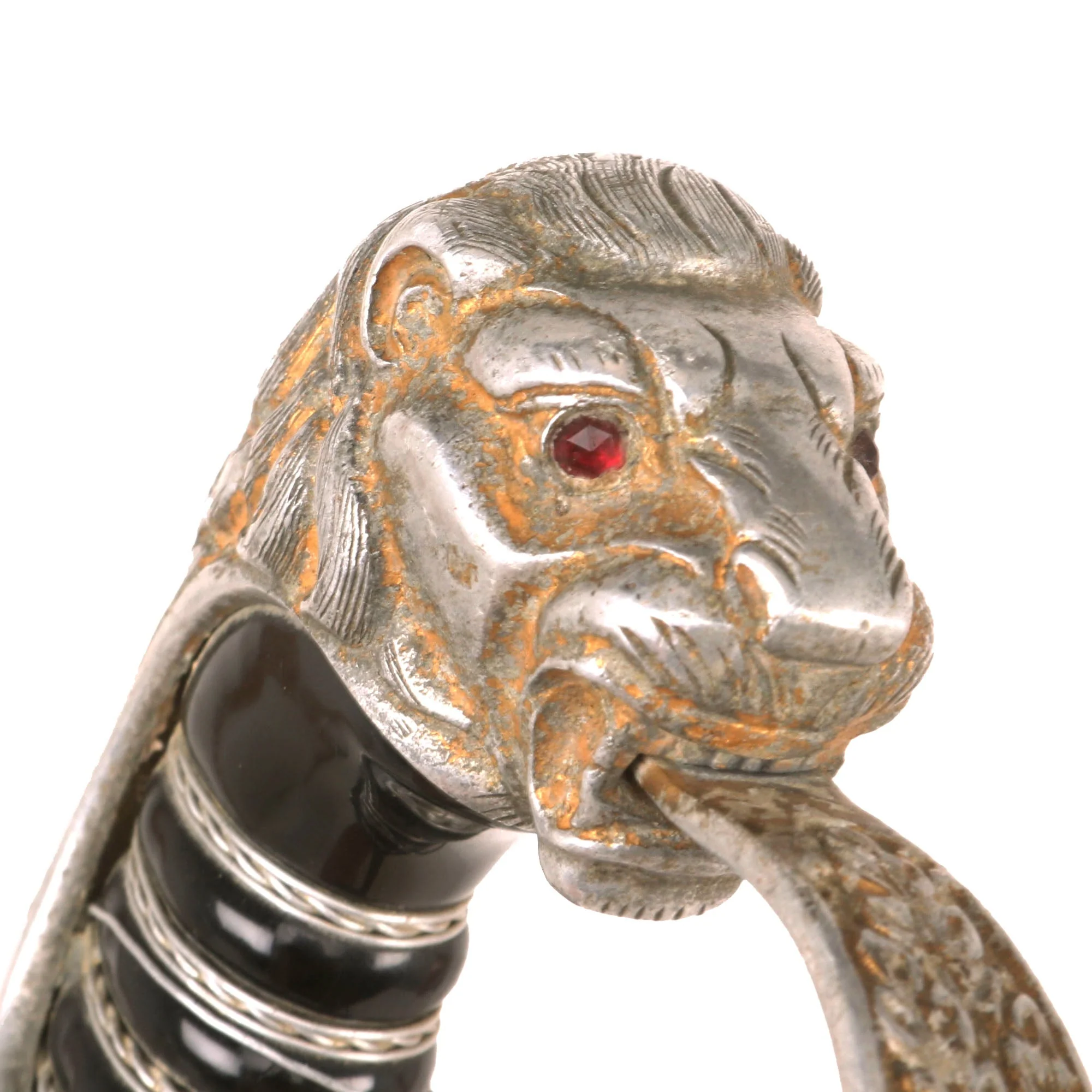 Original German WWII Monogrammed Officer's Lion Head Sword by Gottfried Weyersberg Söhne KG with Scabbard - Image 10