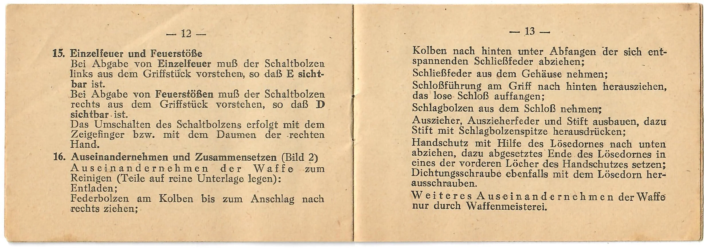 Original German WWII MP44 STG 44 Sturmgewehr Butt Stock Trap Manual - Dated June 1944 - Image 11