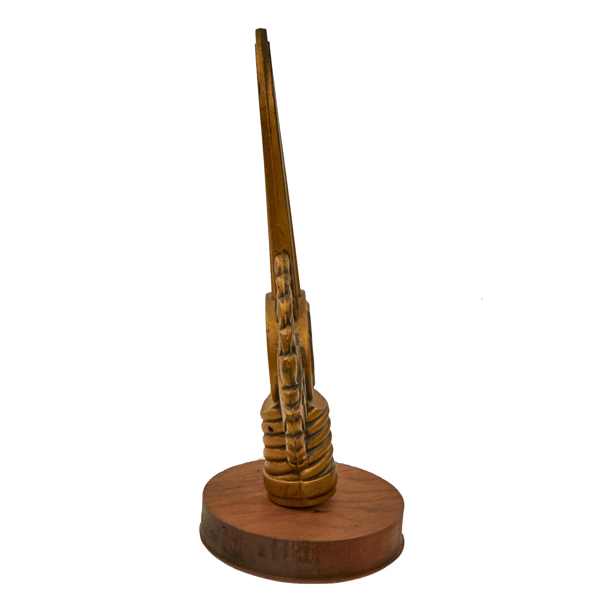 Original German WWII National Socialist State Veteran's Association Bakelite Flag Pole Finial with Display Base - NSRKB - Image 6
