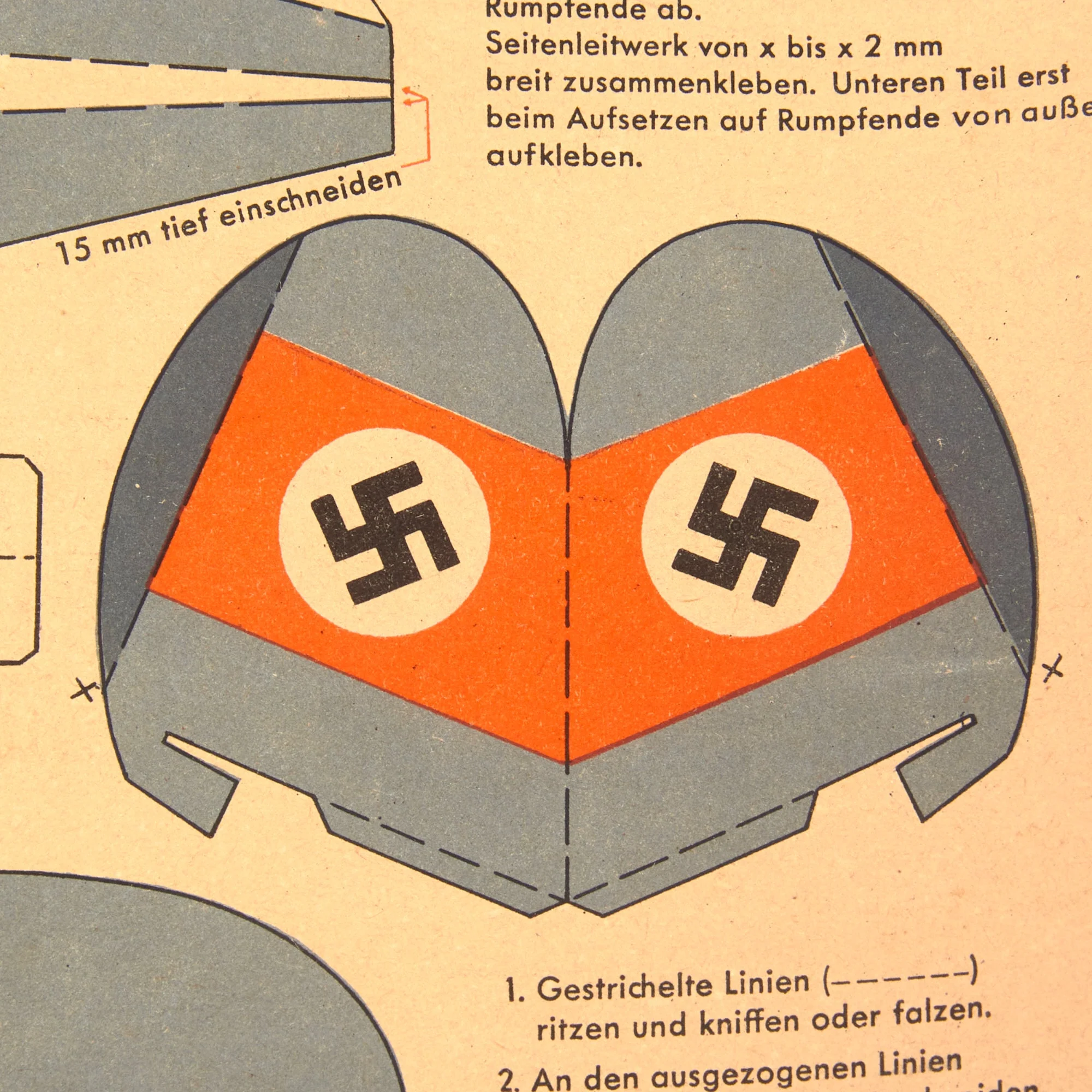 Original German WWII NSFK National Socialist Flying Corps Unused Paper Model Airplane - Jederzeit flugbereit - Image 2