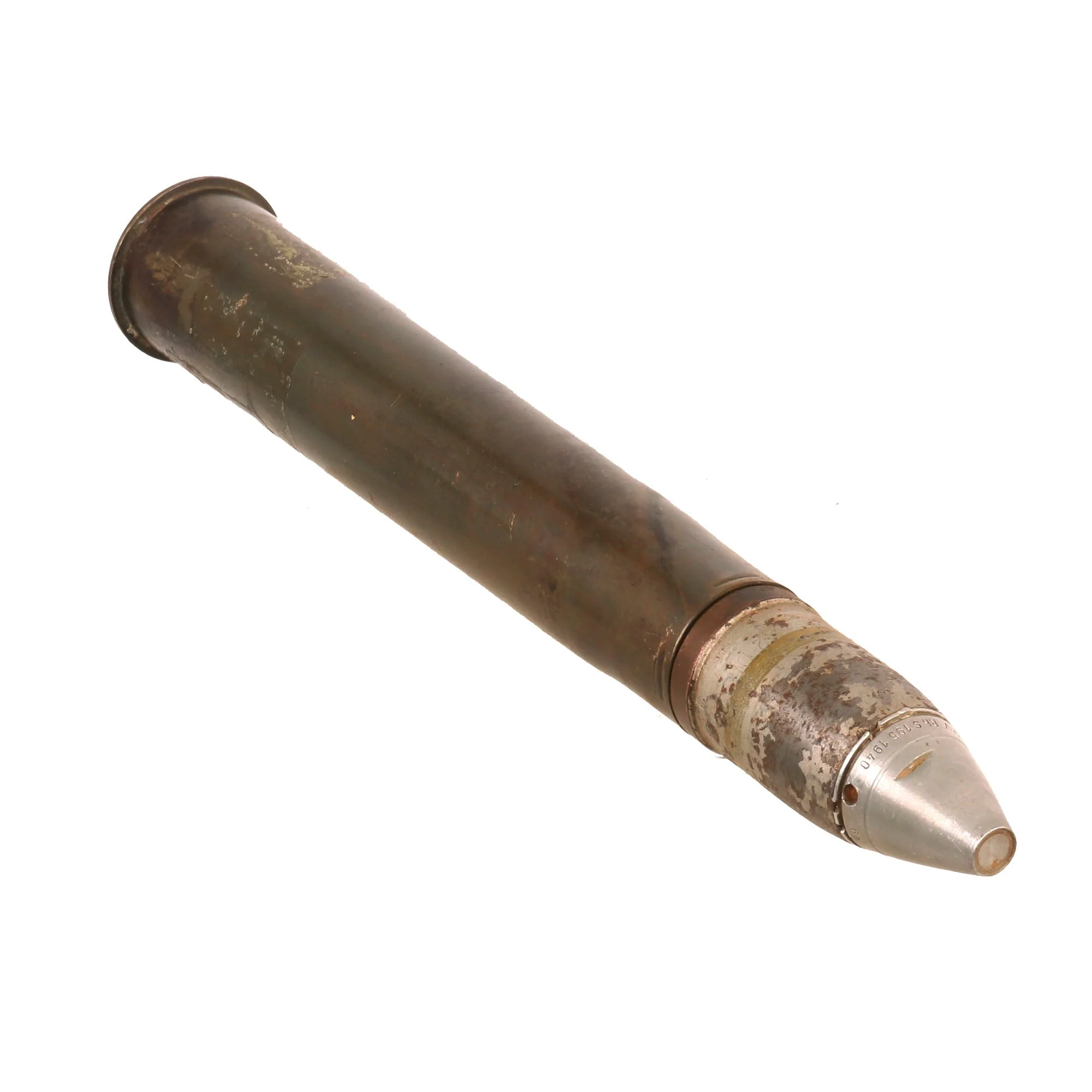 Original German WWII PAK 36 High Explosive 3.7cm Shell - 37mm Anti-Tank - Dated 1940