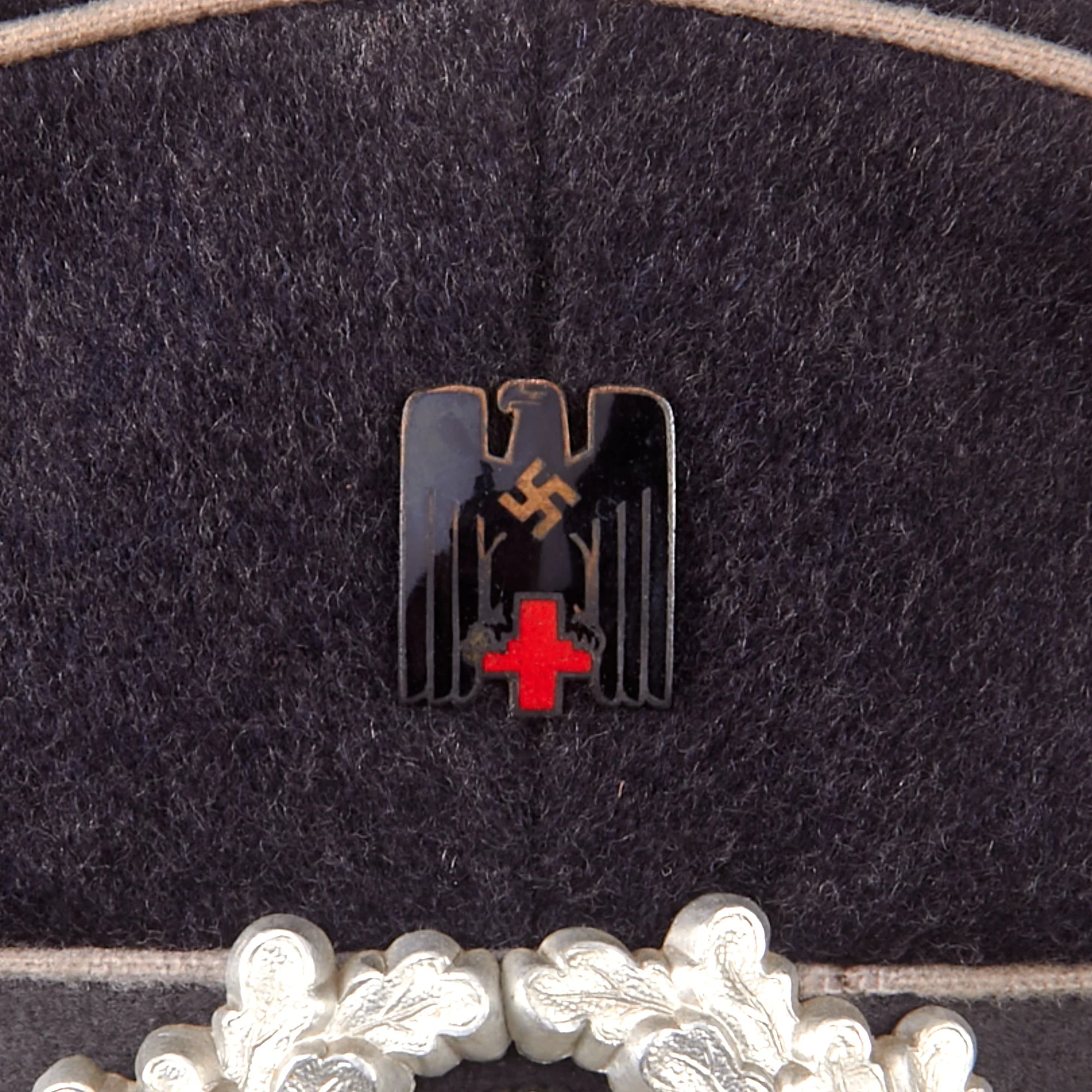 Original German WWII Red Cross DRK EM/NCO Schirmmütze Visor Cap by Fr. Beuriger - Deutsches Rotes Kreuz - Image 7