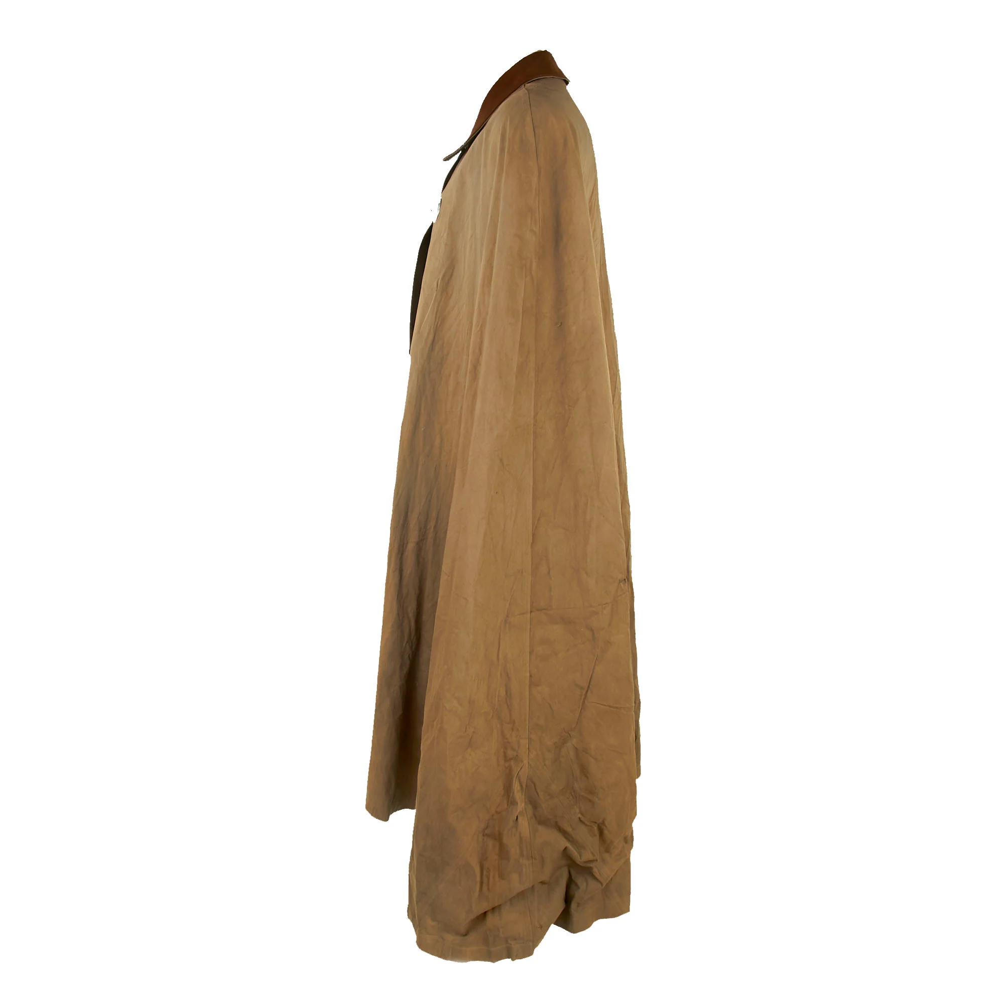 Original German WWII Reichsarbeitsdienst RAD Labor Service Officer's Rubberized Regenumhang Rain Cape with Closure Clasps - Image 4