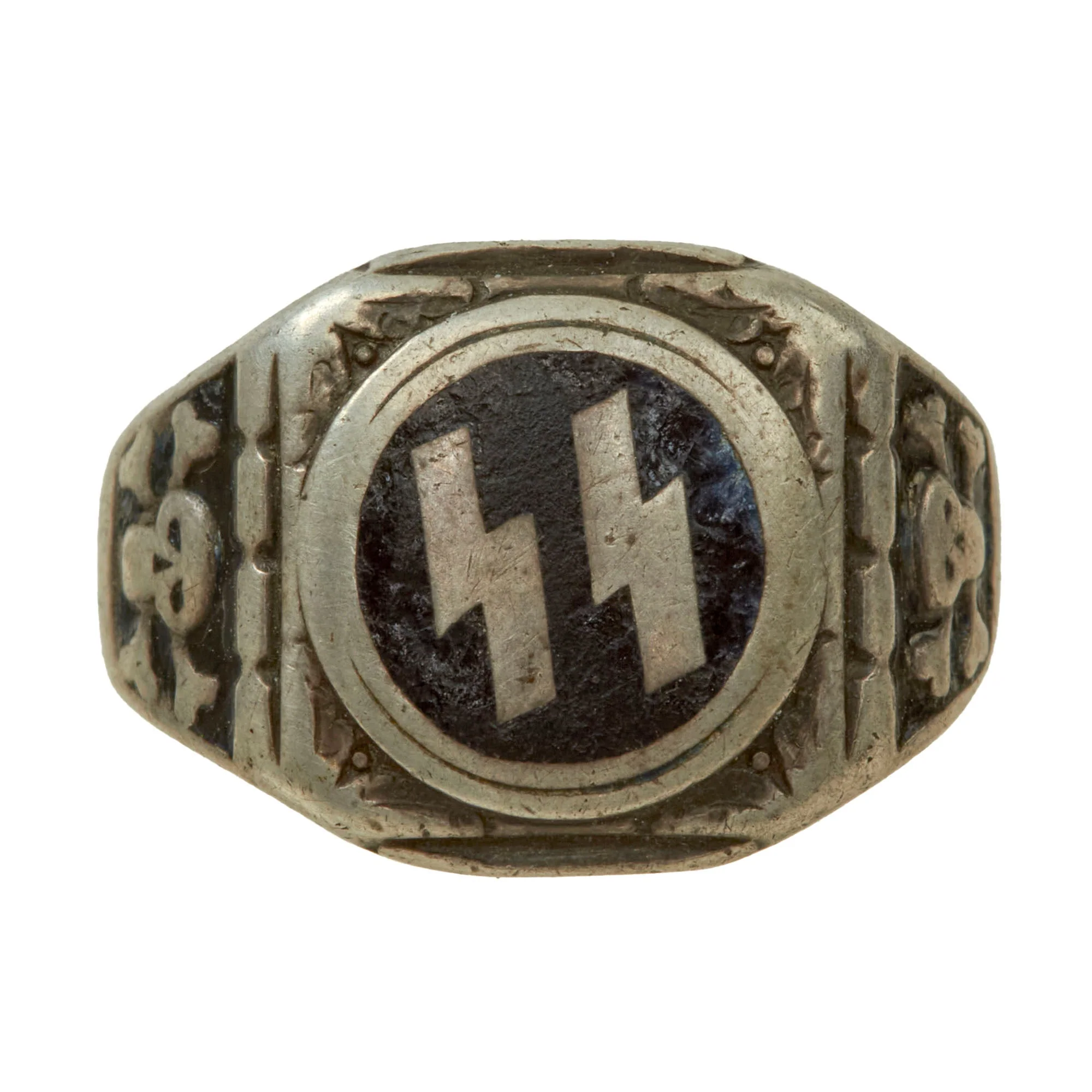 Original German WWII SS Private Purchase Double Sig Rune Ring - Schutzstaffel - Image 2